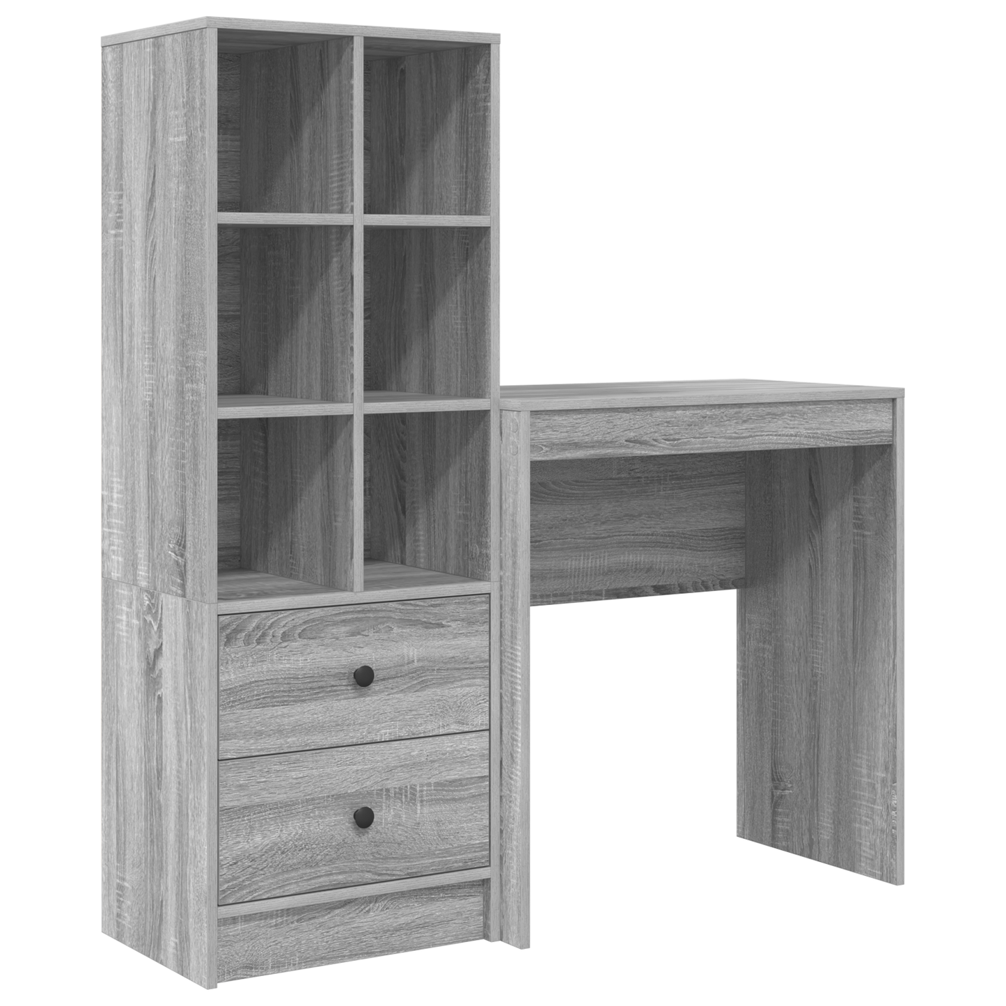Desk with Storage Grey Sonoma Engineered Wood