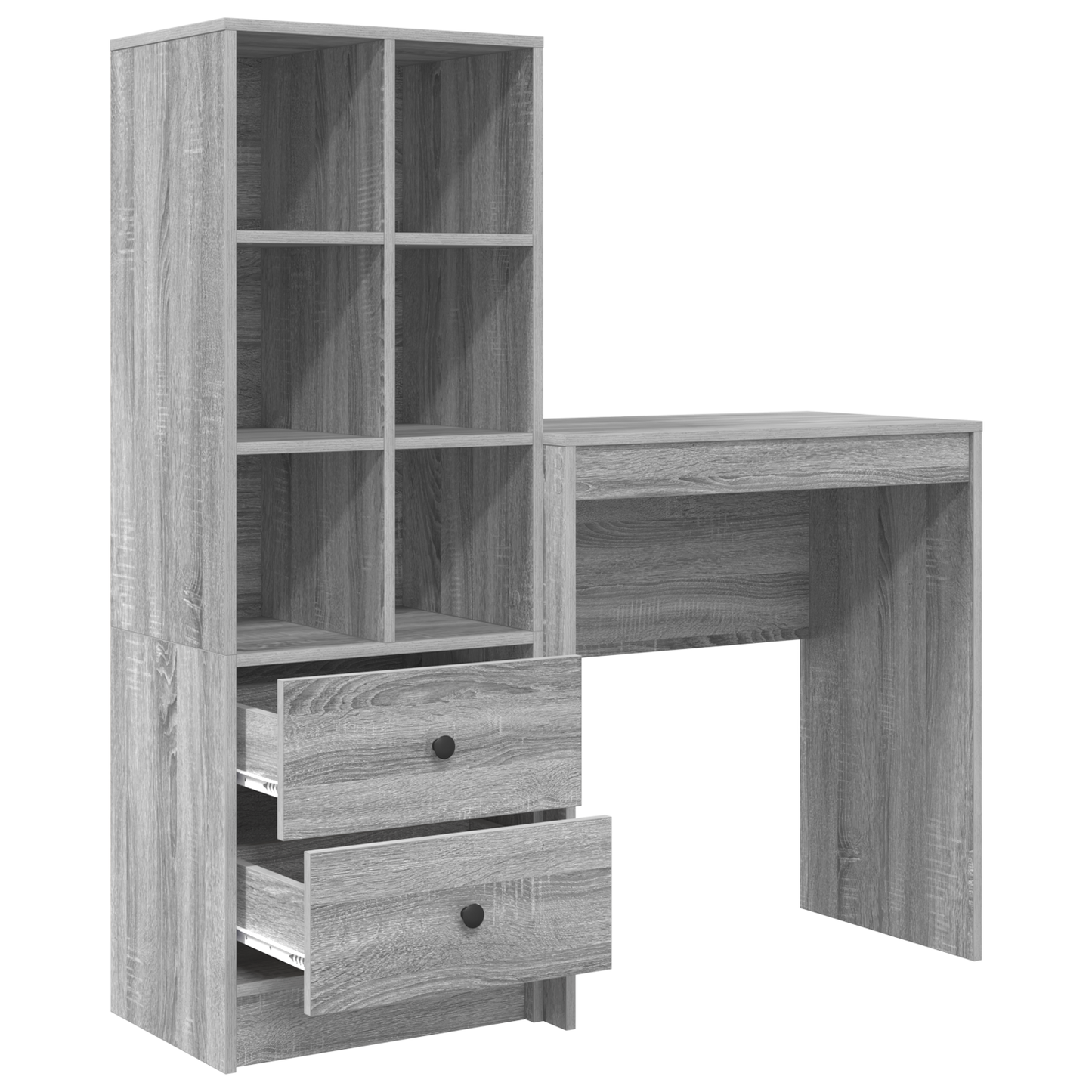 Desk with Storage Grey Sonoma Engineered Wood