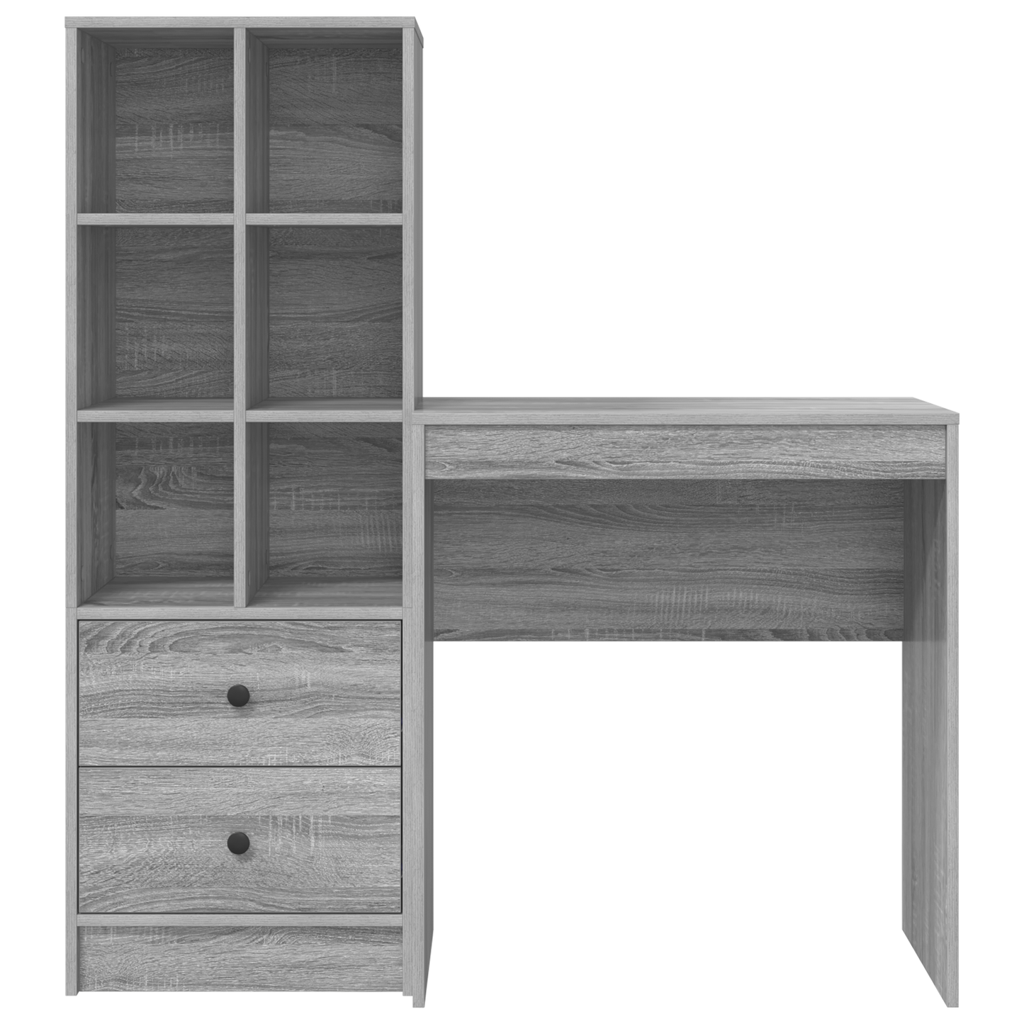 Desk with Storage Grey Sonoma Engineered Wood