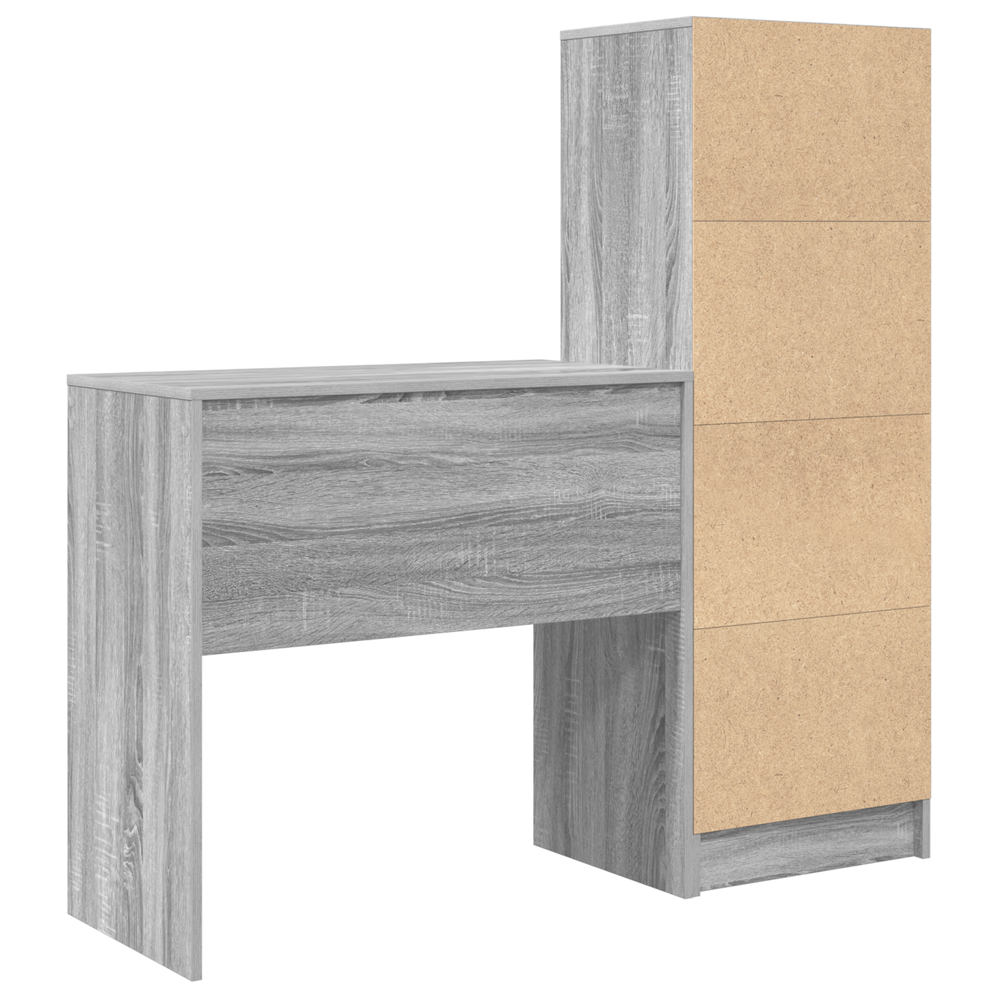 Desk with Storage Grey Sonoma Engineered Wood