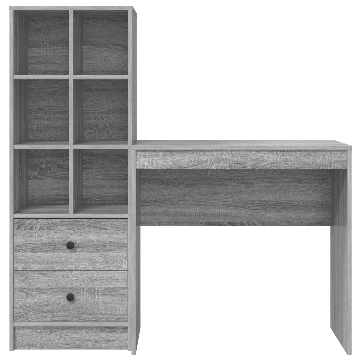 Desk with Storage Grey Sonoma Engineered Wood