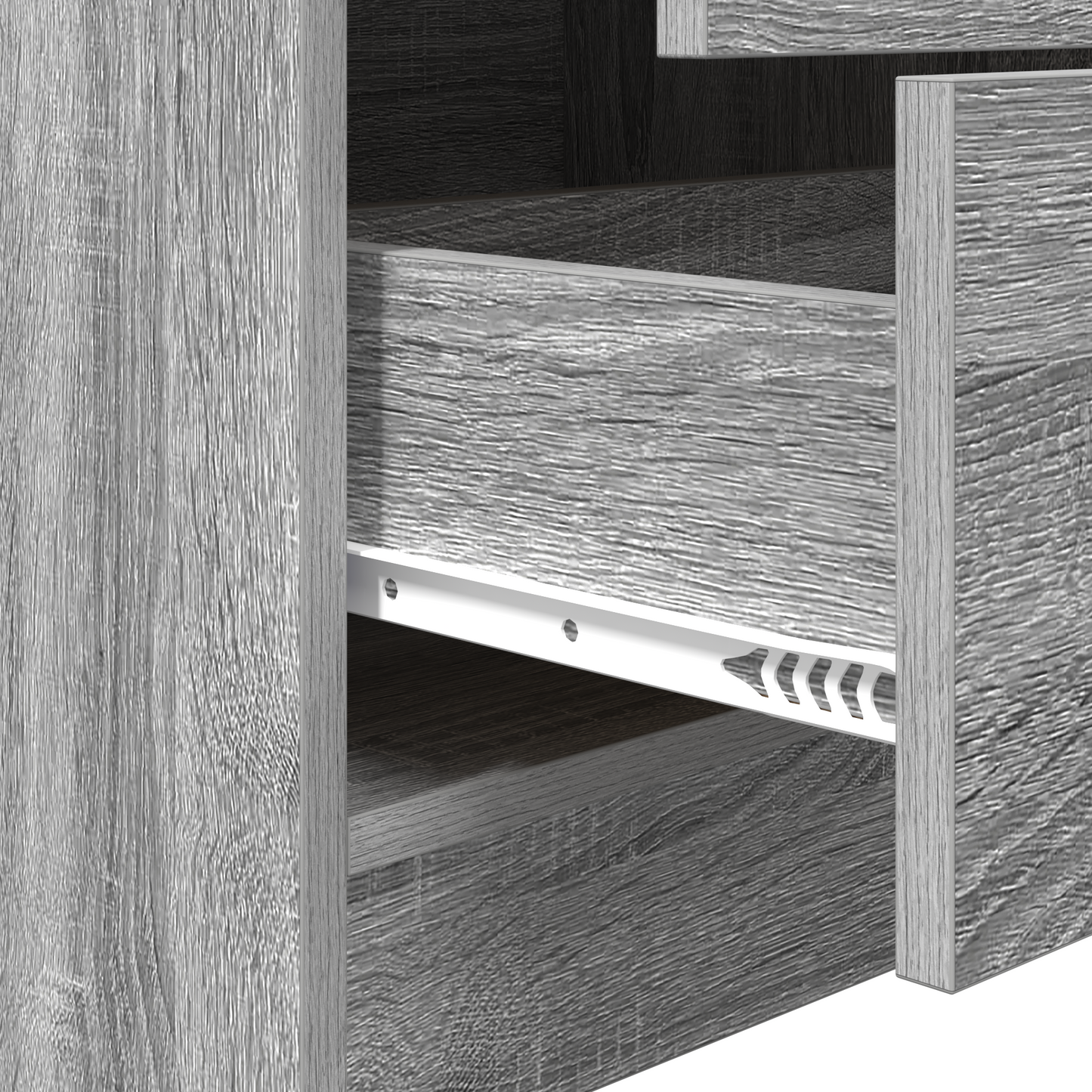 Desk with Storage Grey Sonoma Engineered Wood