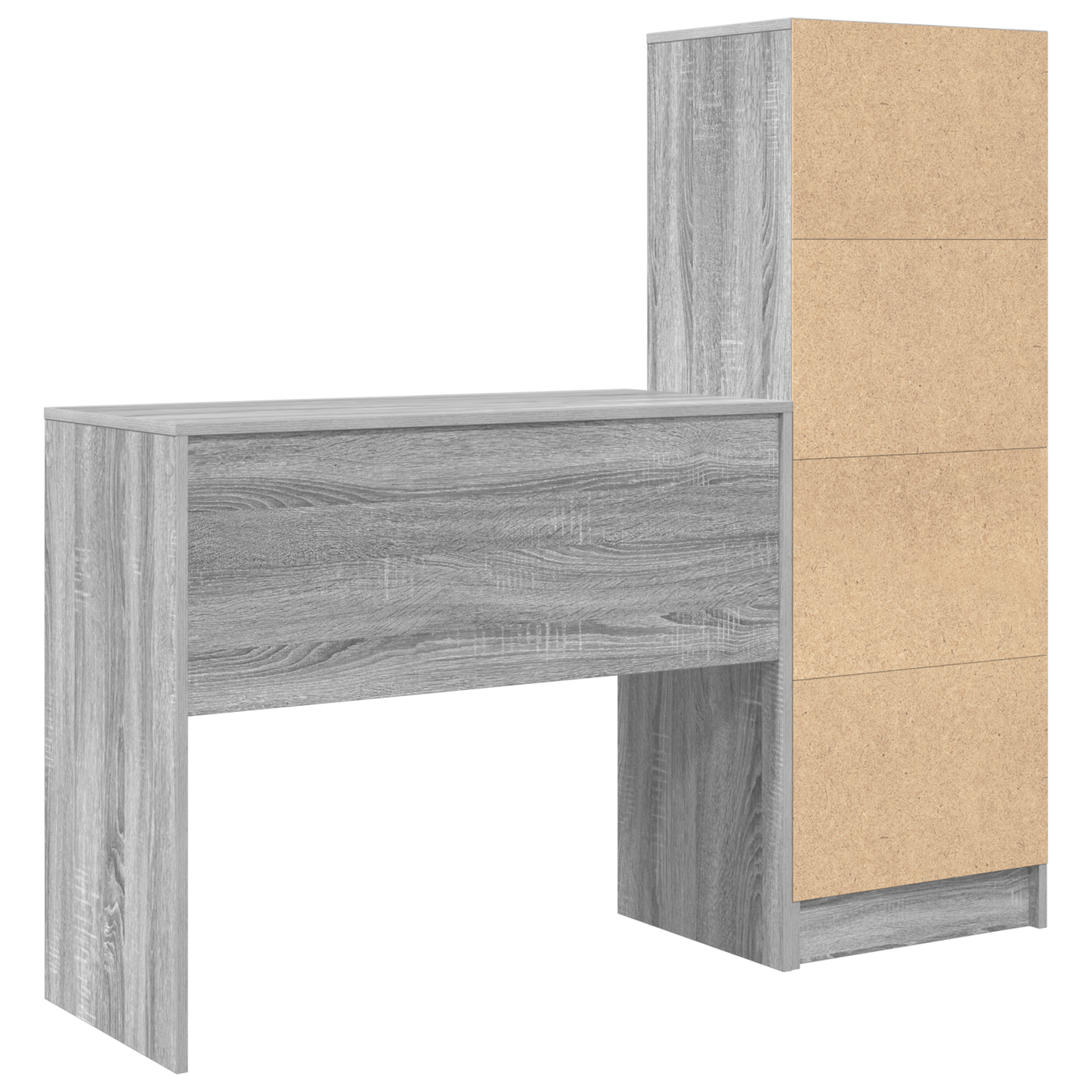 Desk with Storage Grey Sonoma Engineered Wood