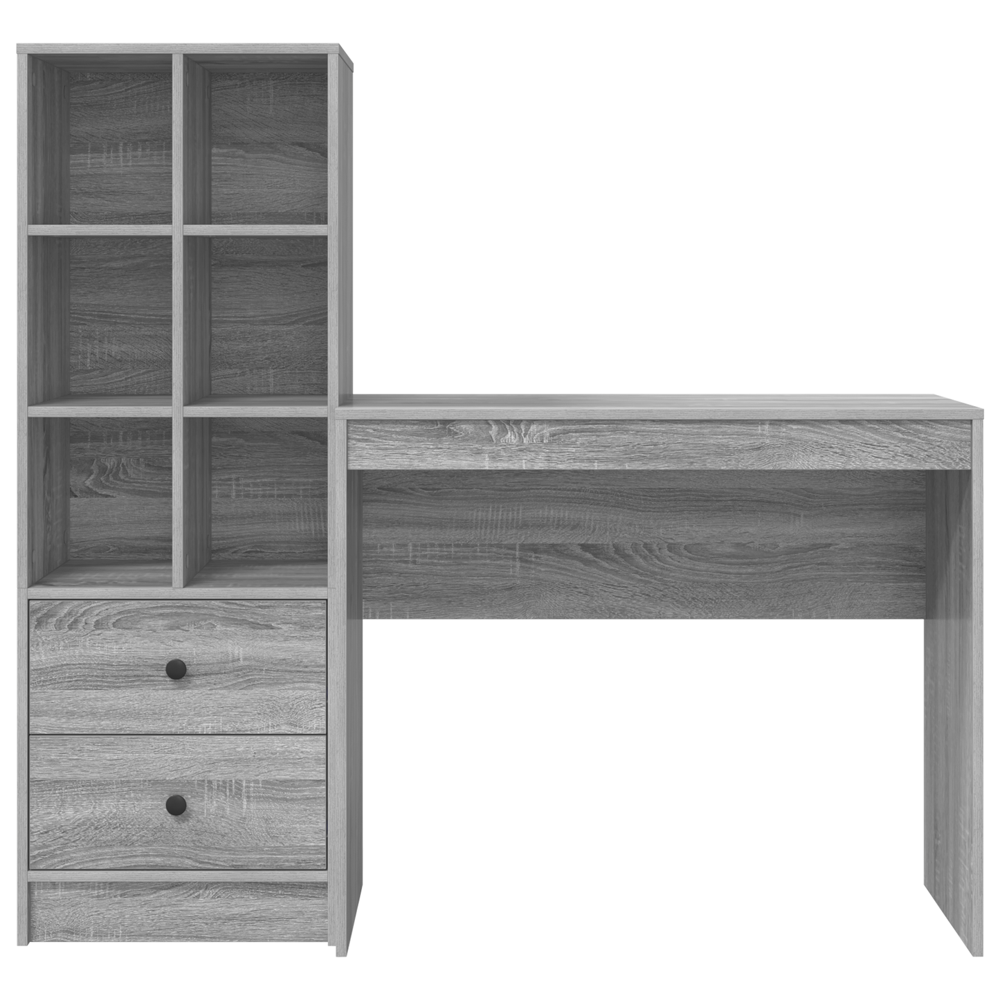 Desk with Storage Grey Sonoma Engineered Wood