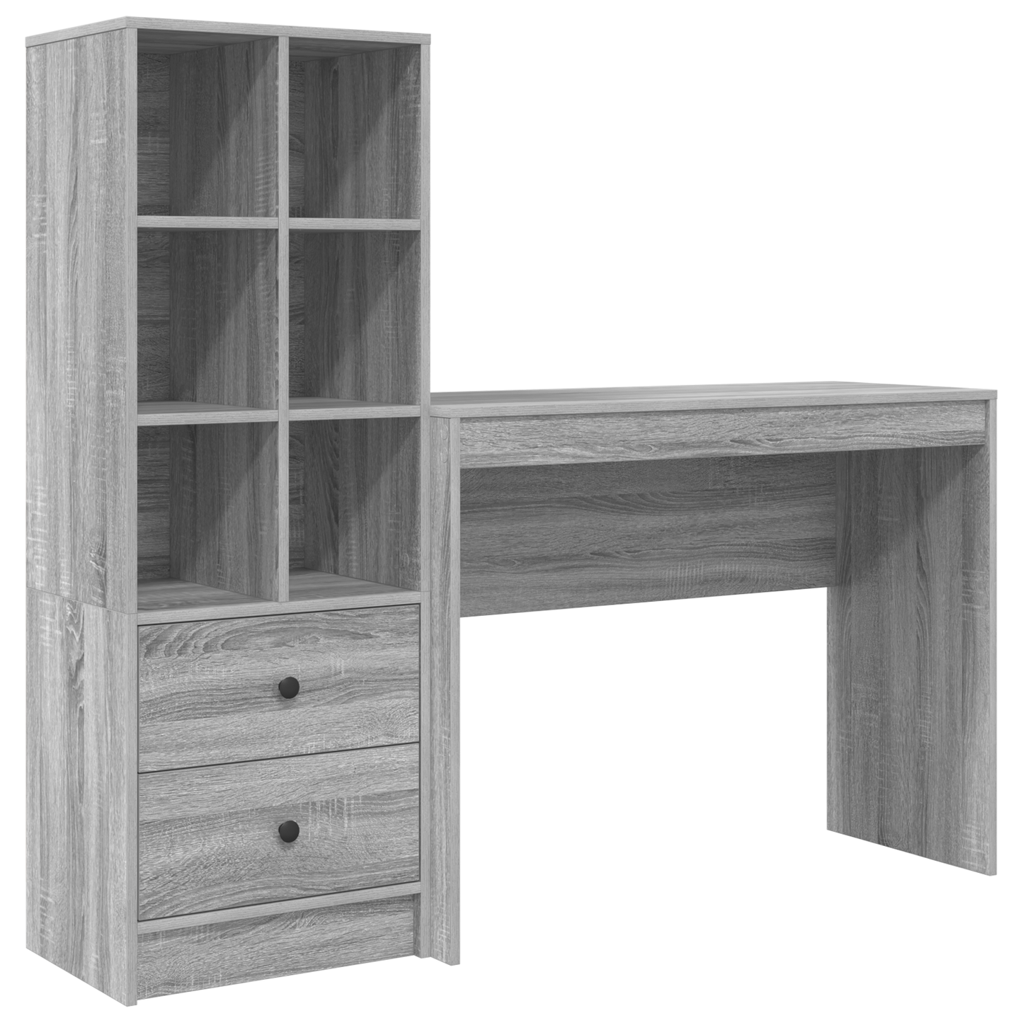 Desk with Storage Grey Sonoma Engineered Wood
