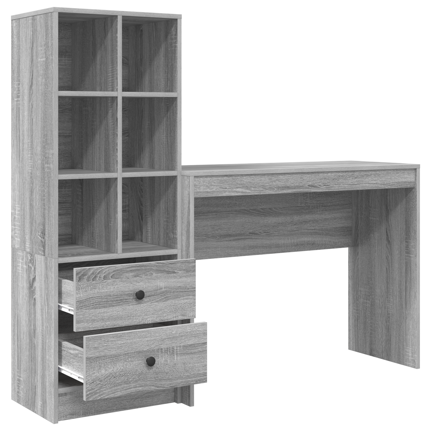 Desk with Storage Grey Sonoma Engineered Wood