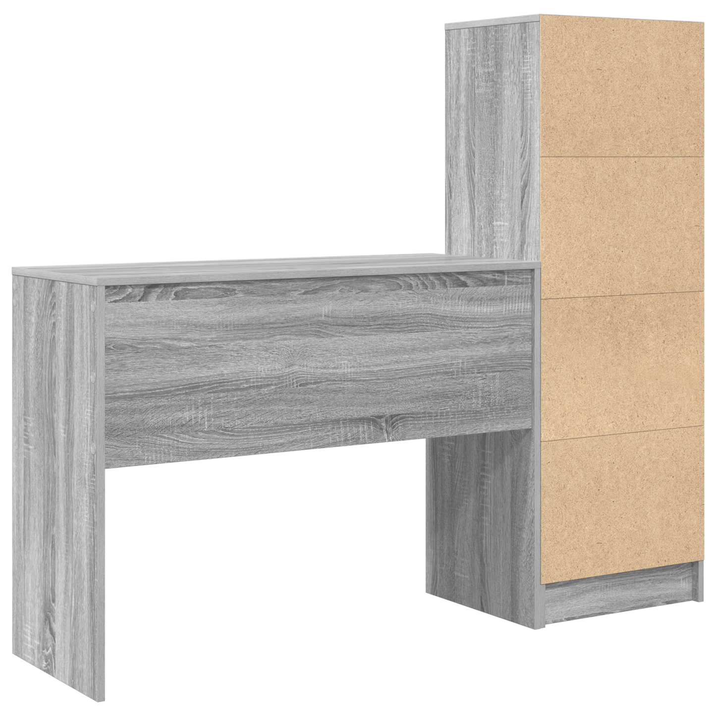 Desk with Storage Grey Sonoma Engineered Wood