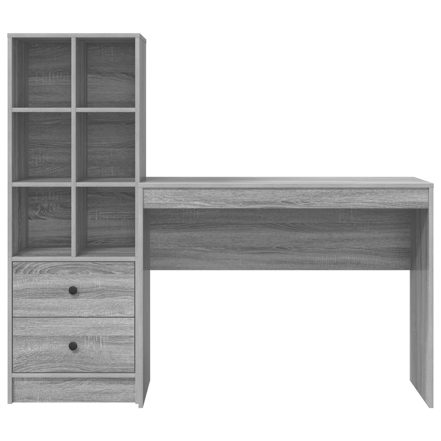 Desk with Storage Grey Sonoma Engineered Wood