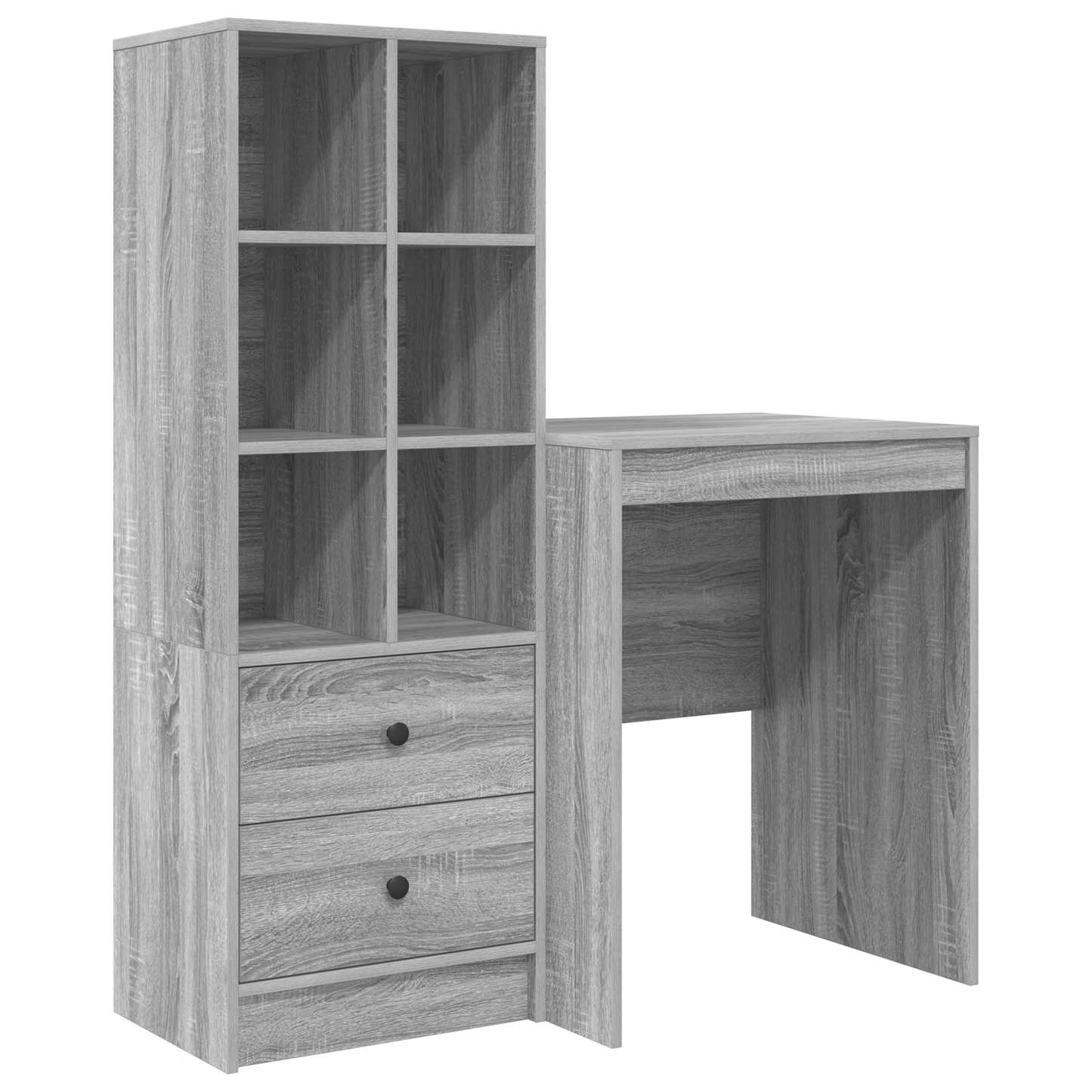 Desk with Storage Grey Sonoma Engineered Wood