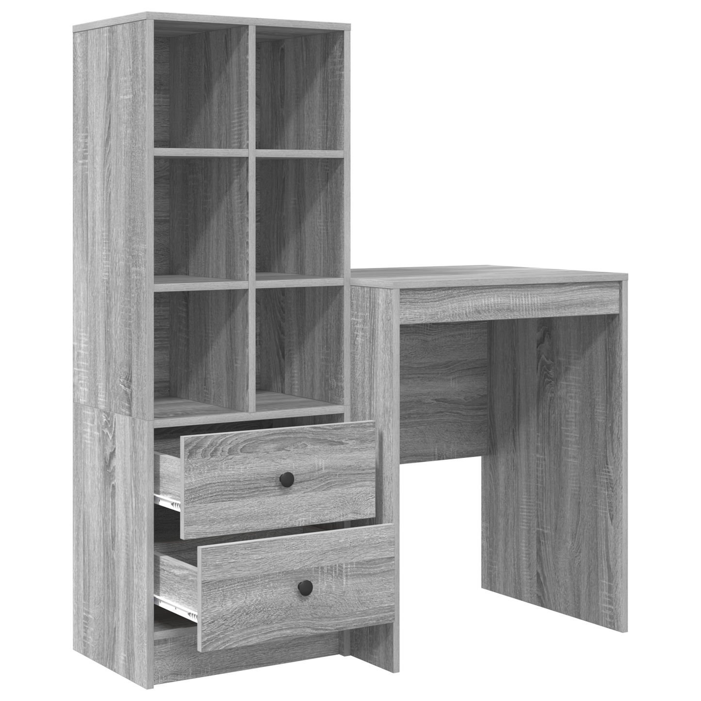 Desk with Storage Grey Sonoma Engineered Wood