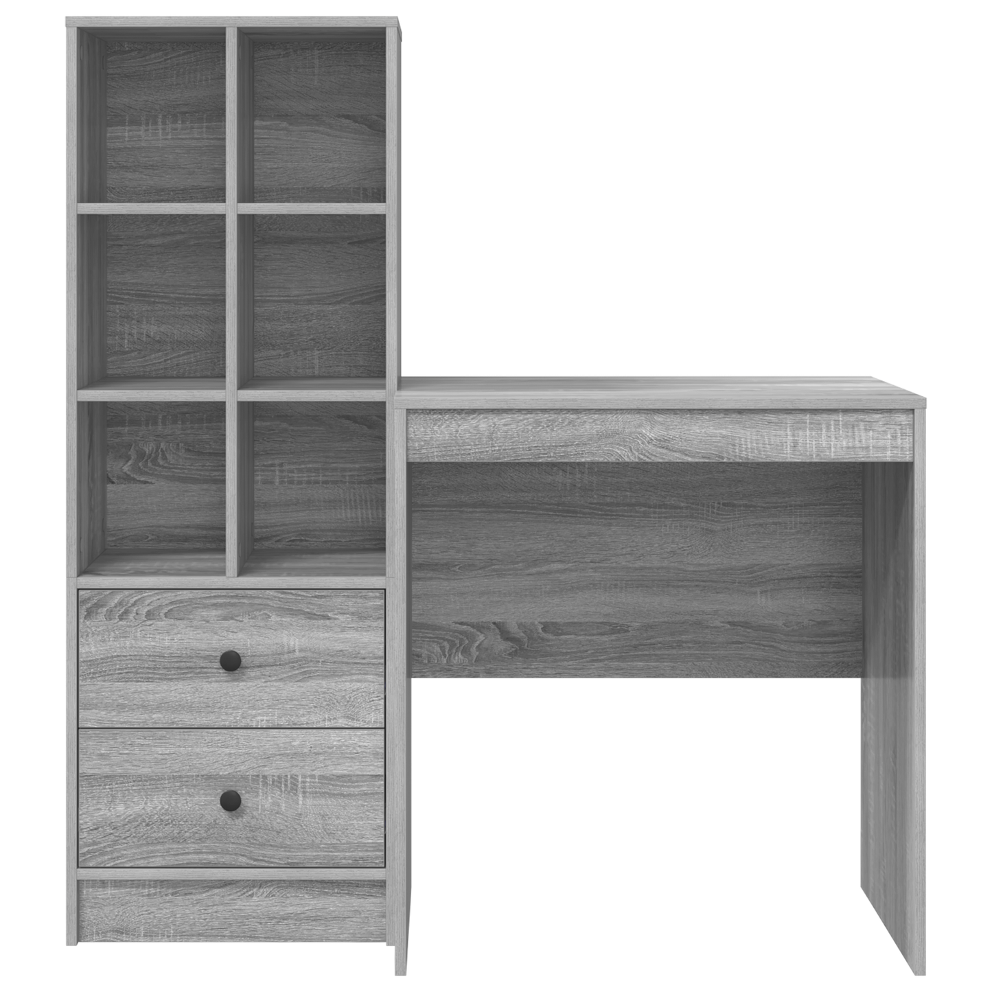 Desk with Storage Grey Sonoma Engineered Wood