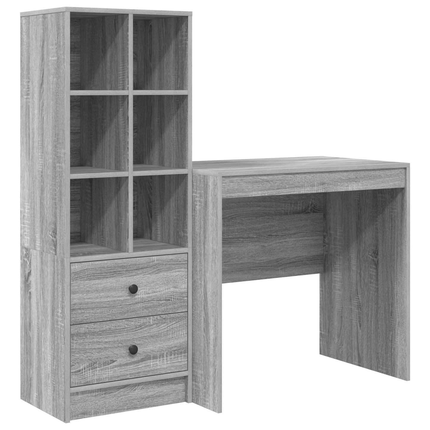 Desk with Storage Grey Sonoma Engineered Wood