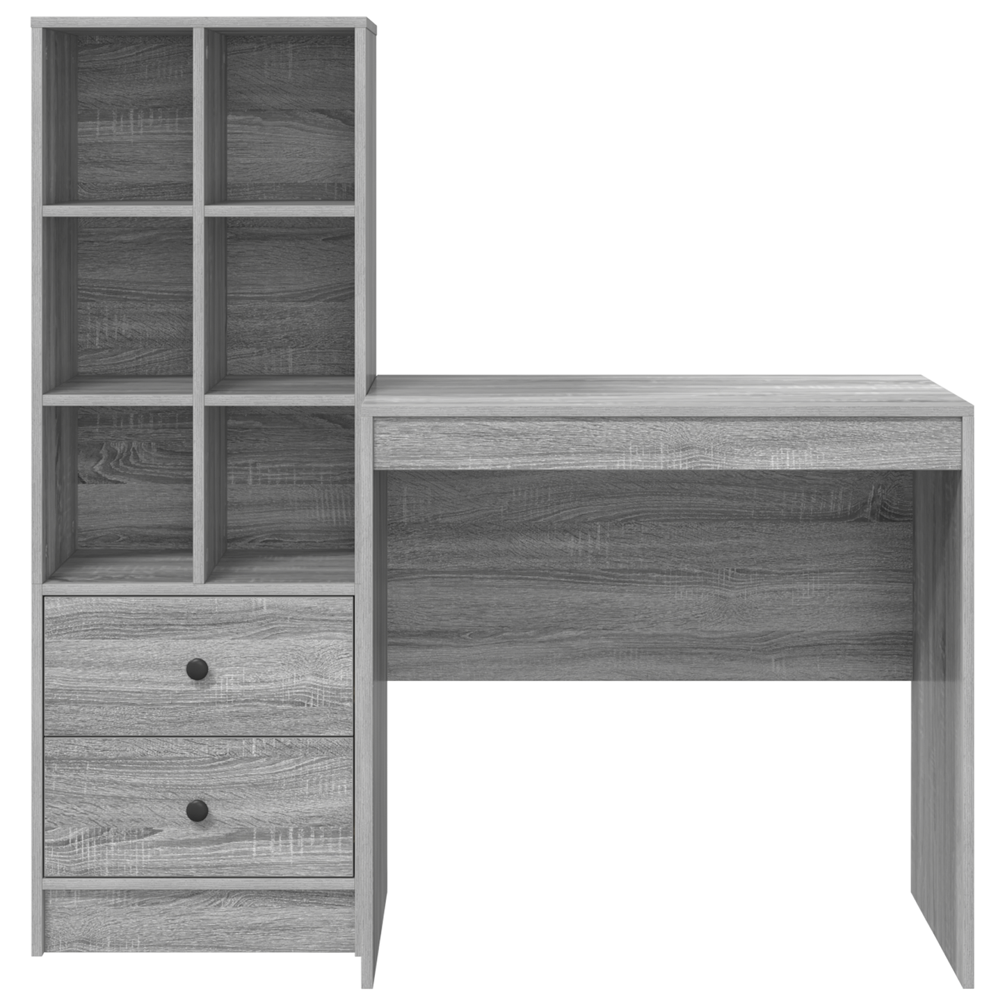 Desk with Storage Grey Sonoma Engineered Wood