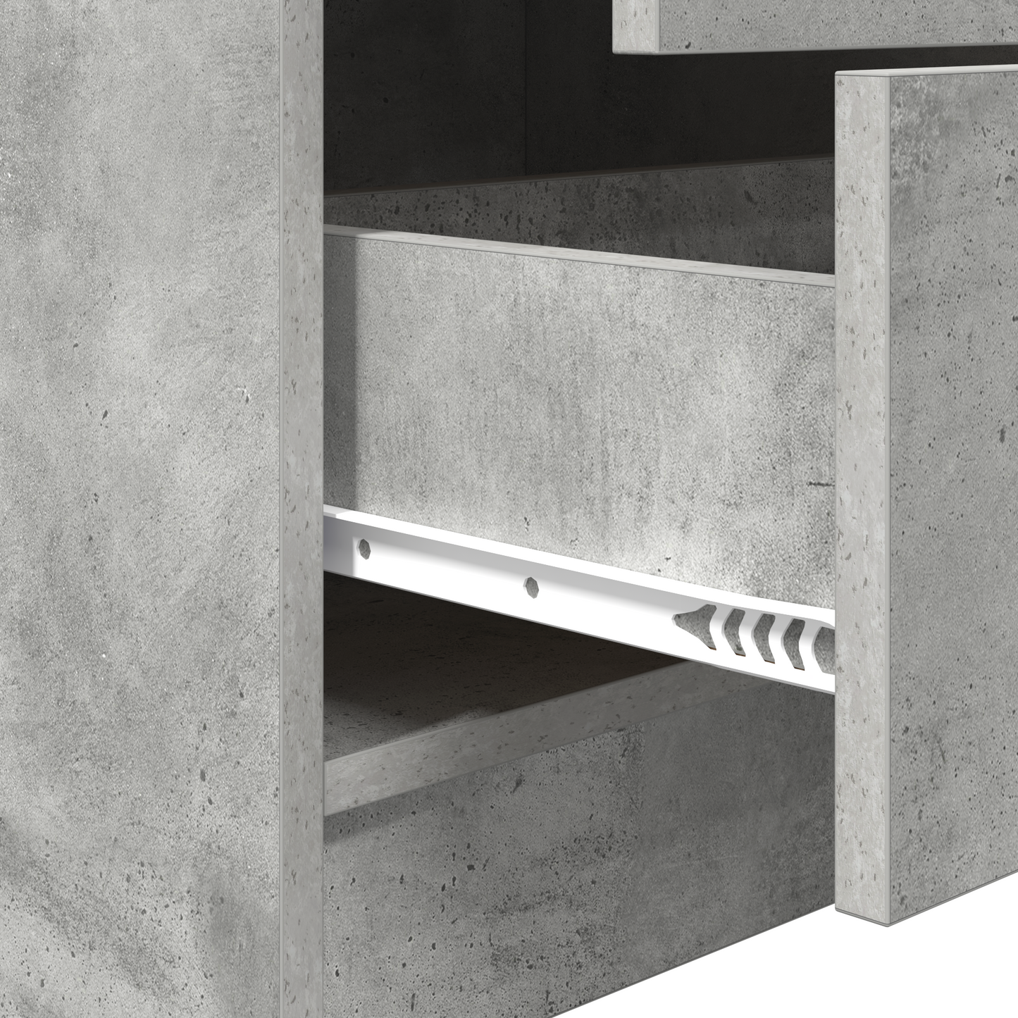 Desk with Storage Concrete Grey Engineered Wood