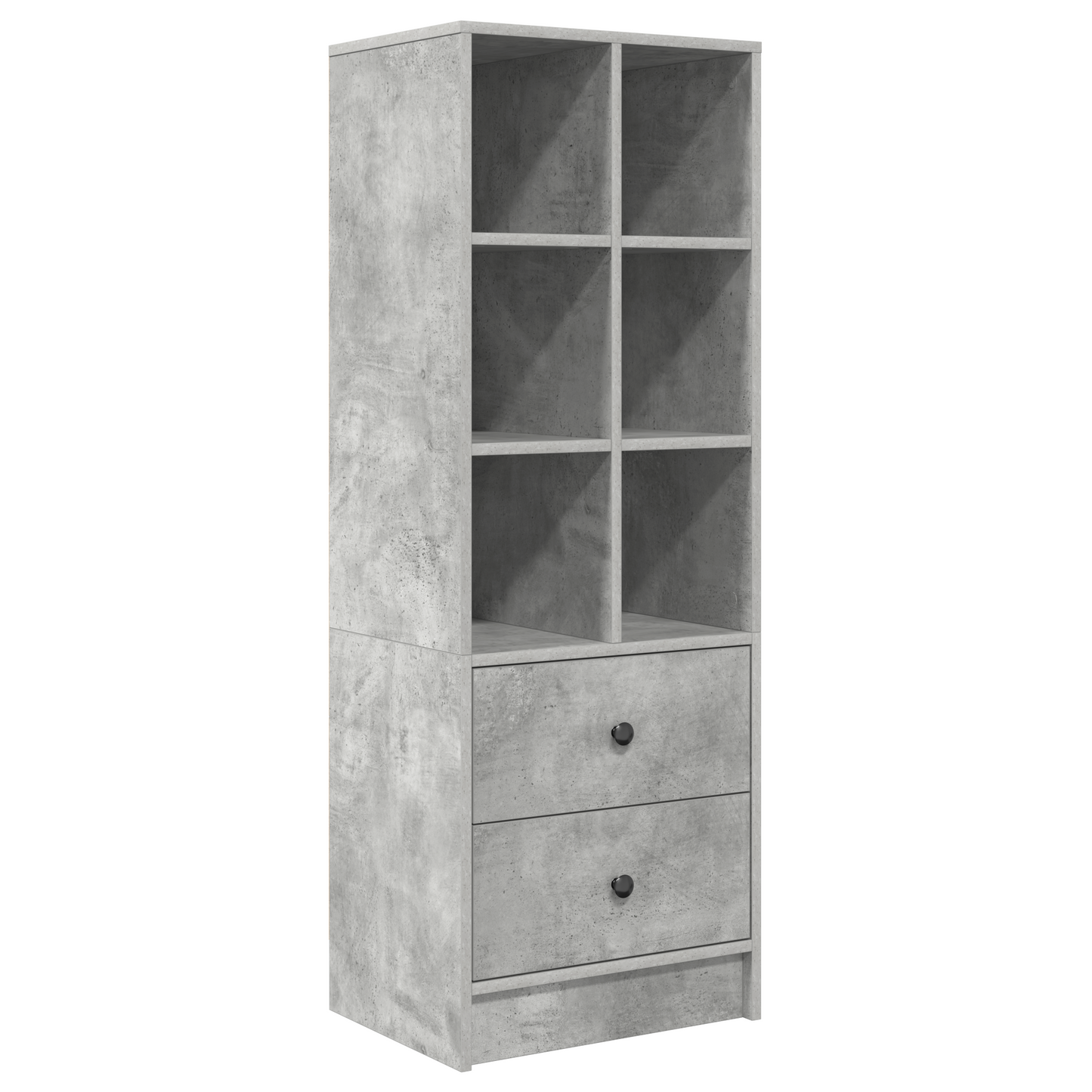 Desk with Storage Concrete Grey Engineered Wood