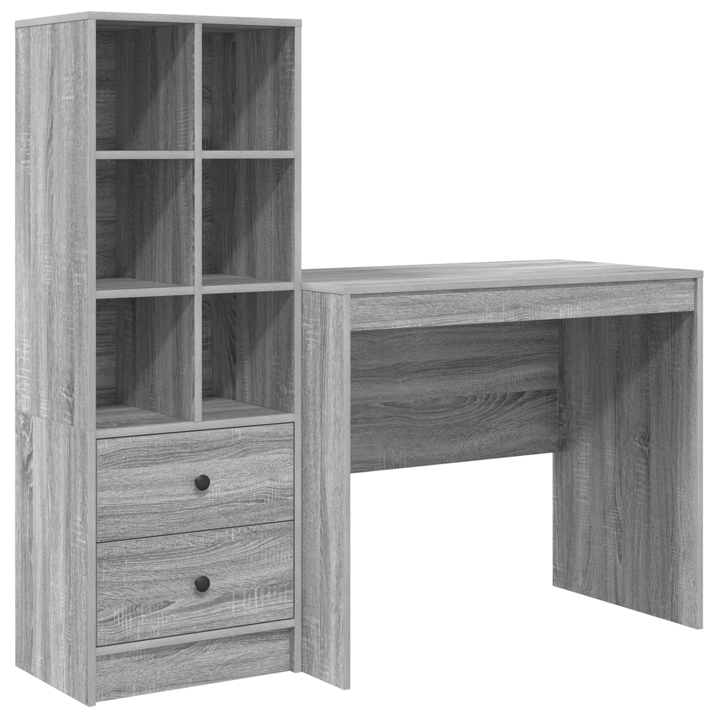 Desk with Storage Grey Sonoma Engineered Wood