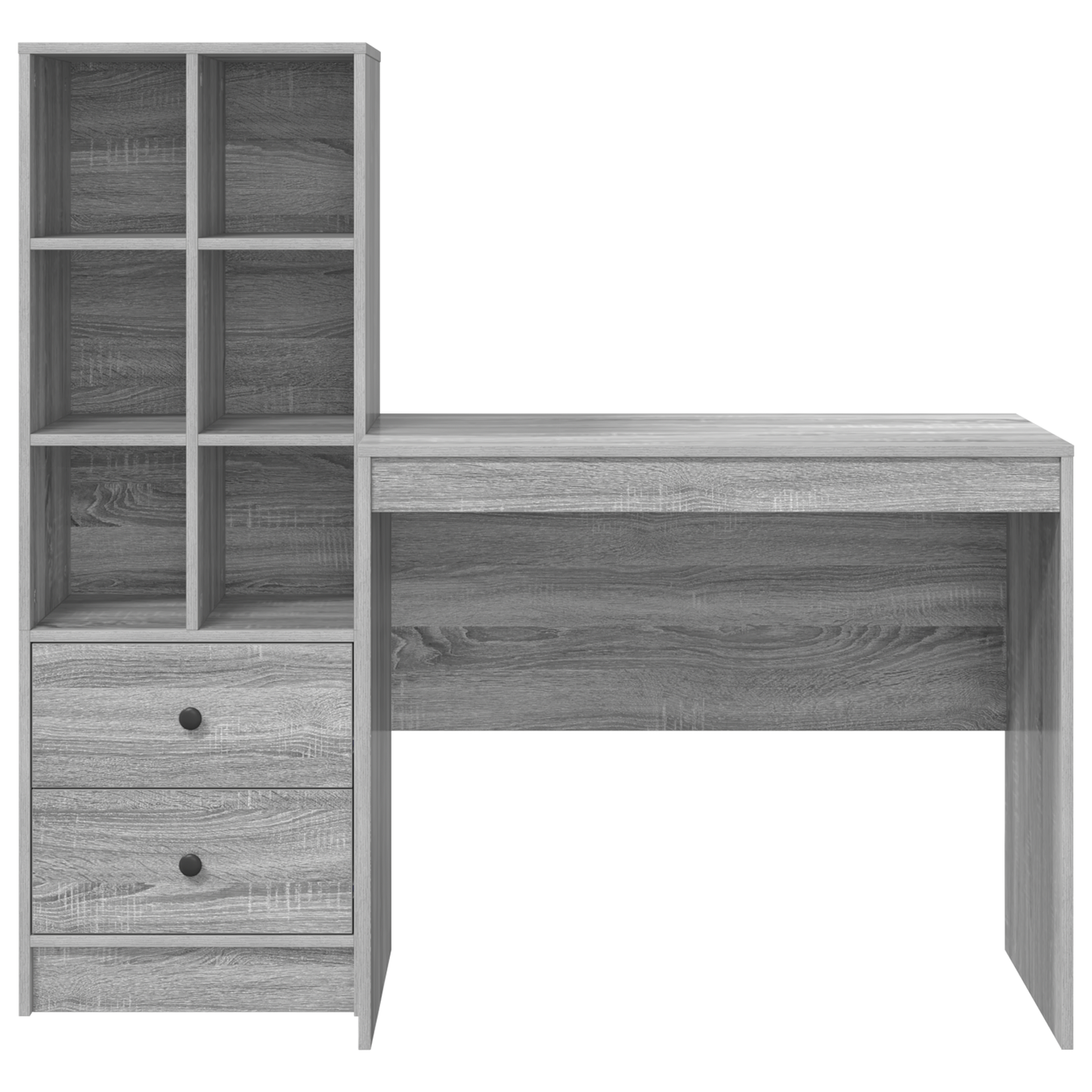 Desk with Storage Grey Sonoma Engineered Wood