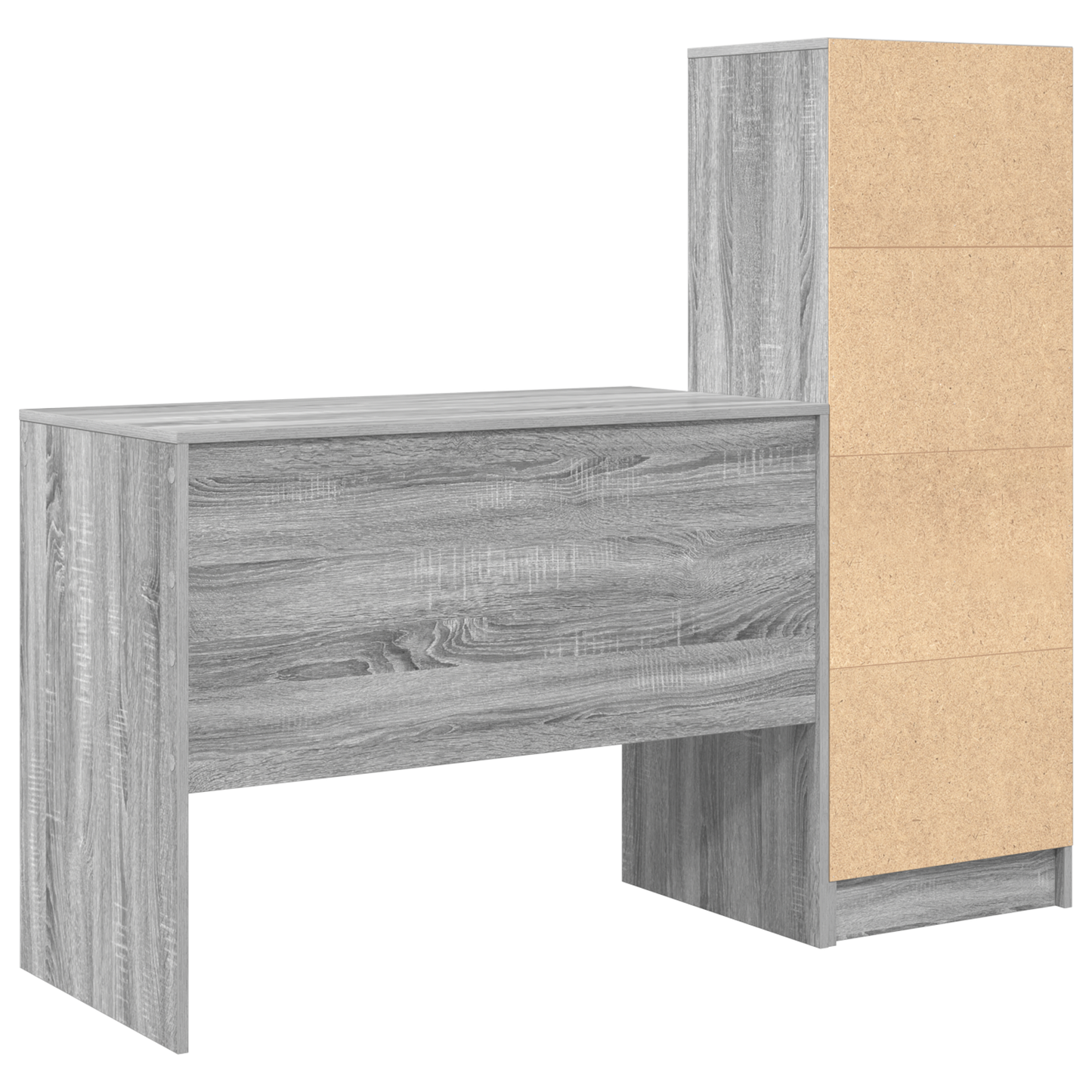 Desk with Storage Grey Sonoma Engineered Wood