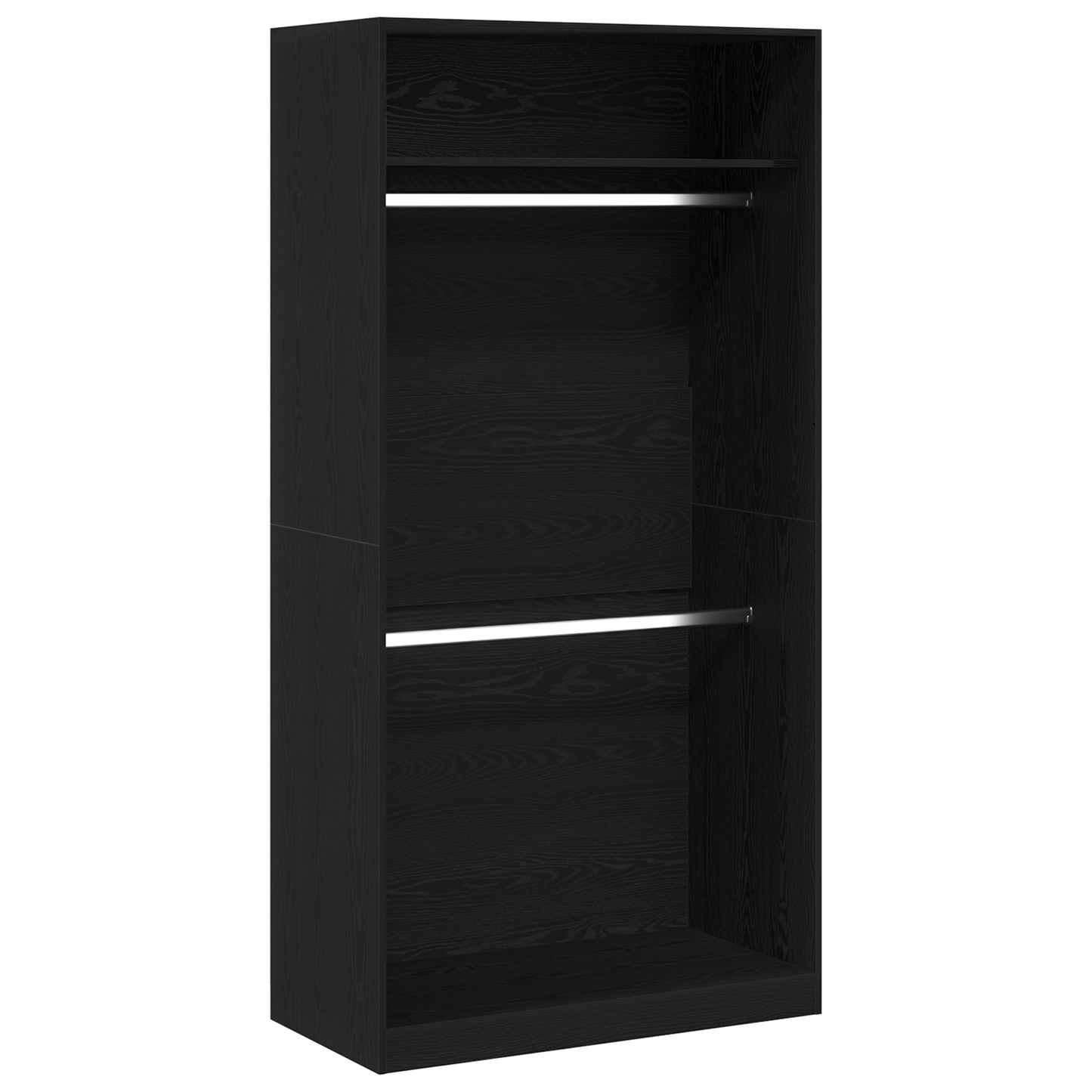 Black Oak Wardrobe - 100x50x200 cm, Made of Engineered Wood