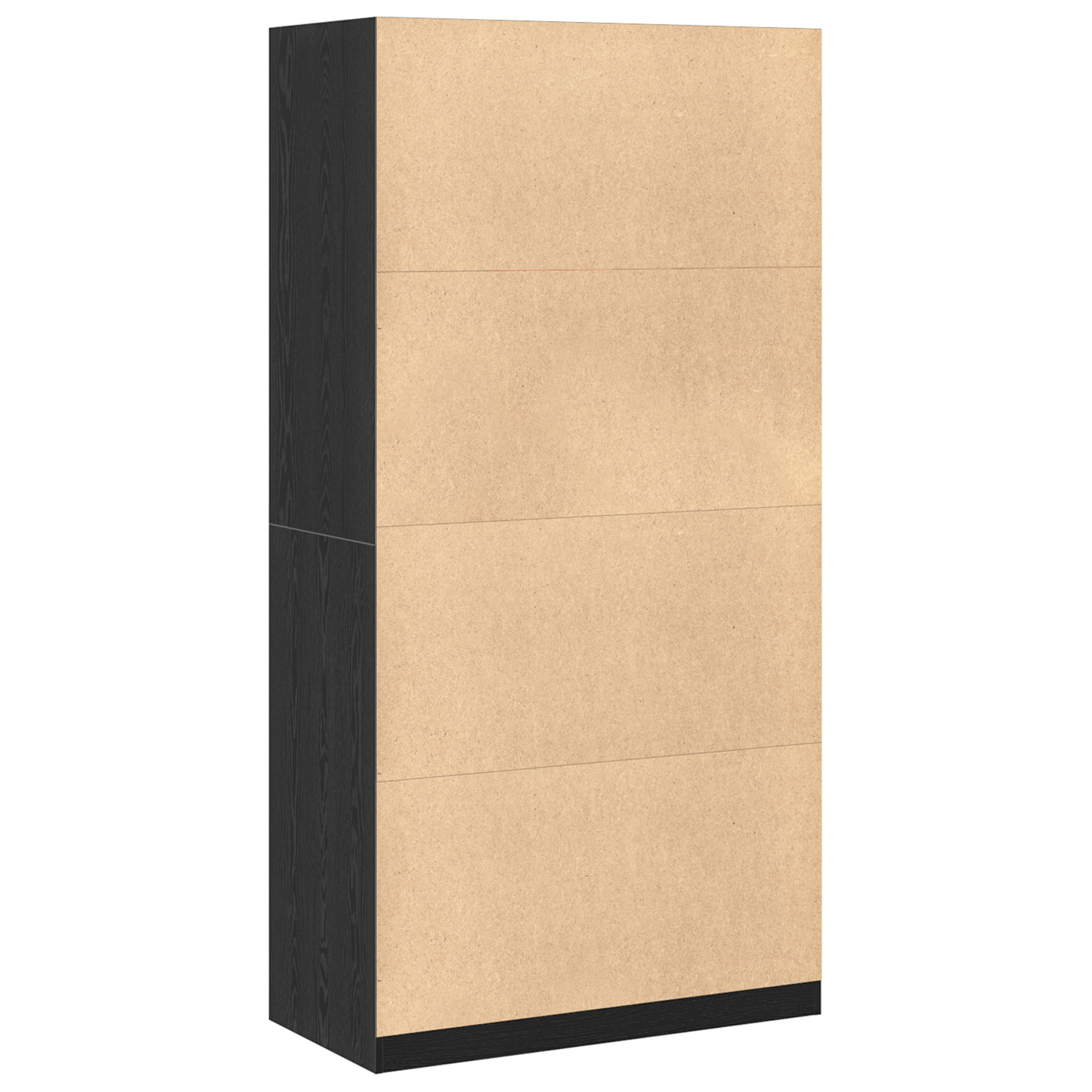 Black Oak Wardrobe - 100x50x200 cm, Made of Engineered Wood
