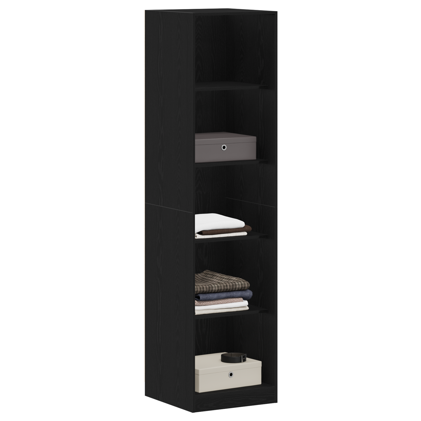 Black Oak Wardrobe - 50 x 50 x 200 cm - Made of Engineered Wood