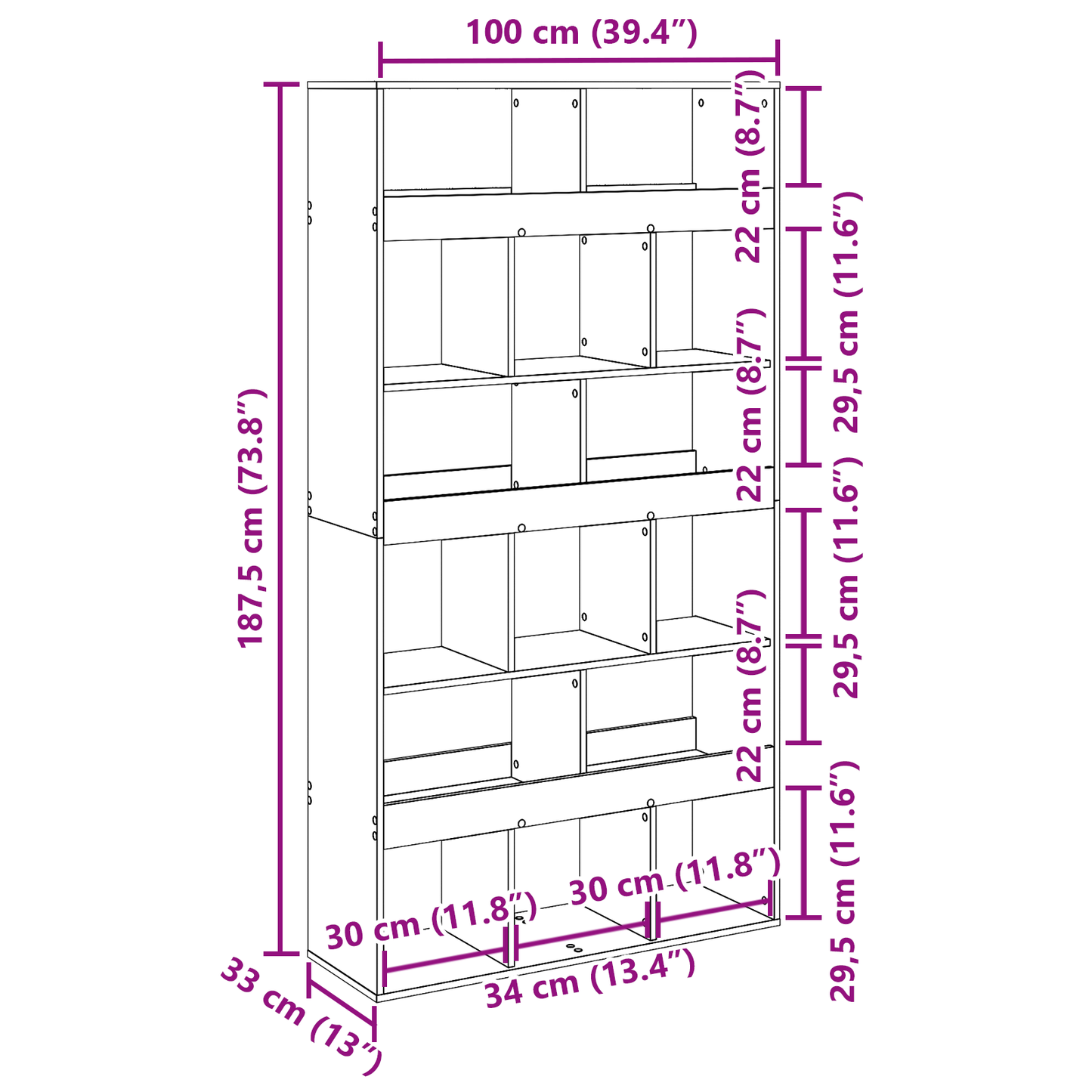 Room Divider 2 pcs Black oak 100x33x187,5 cm Engineered wood