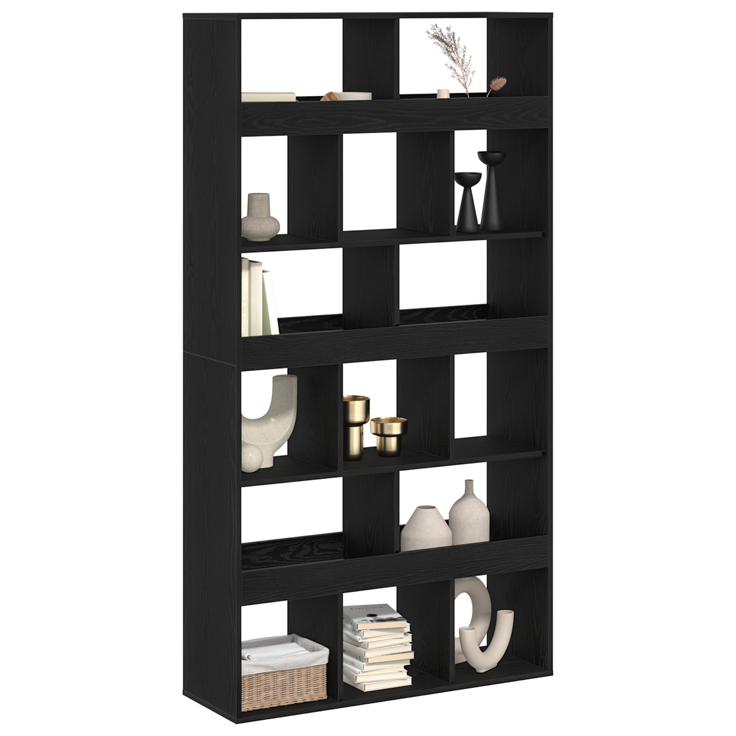 Room Divider 2 pcs Black oak 100x33x187,5 cm Engineered wood