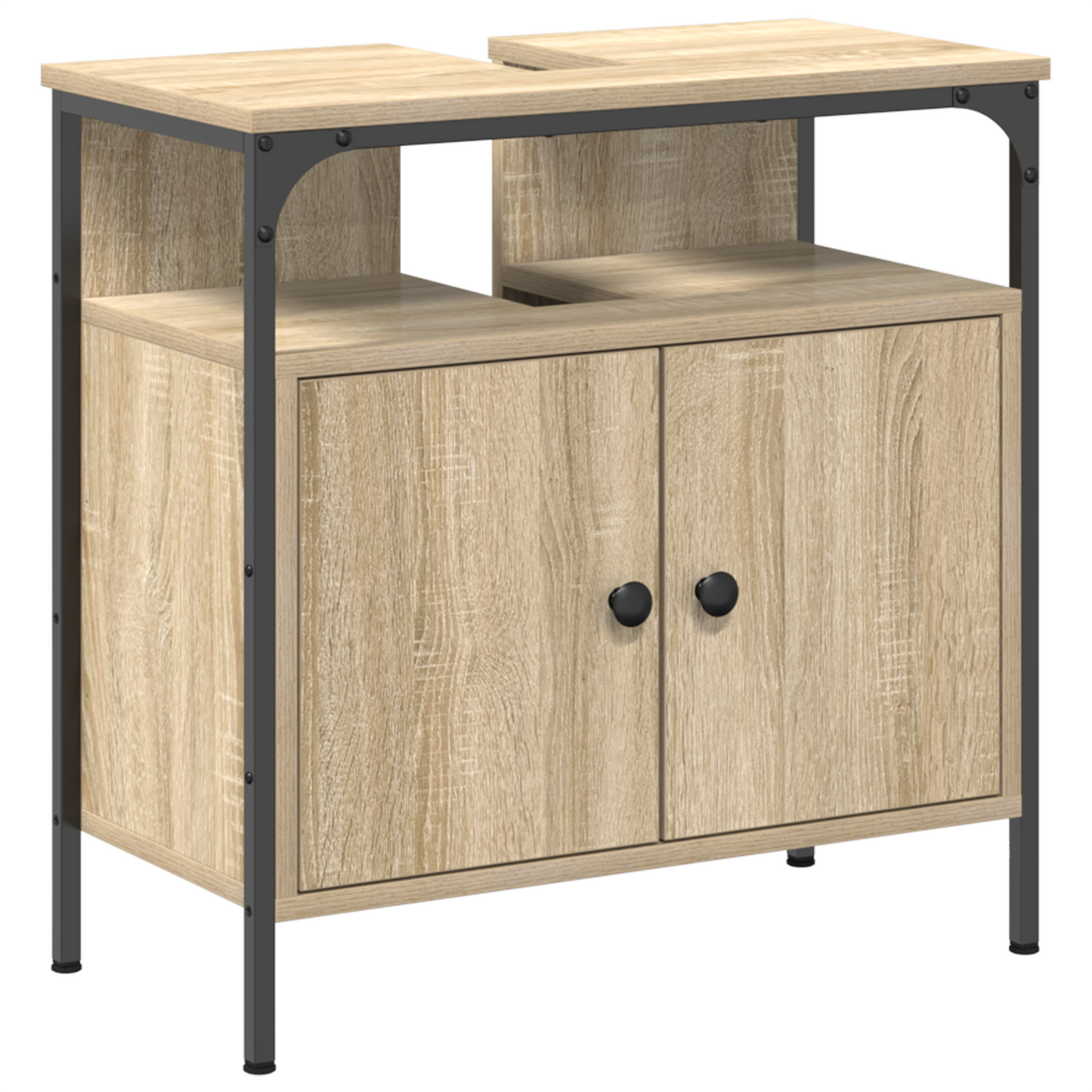 3 Piece Bathroom Furniture Set Sonoma Oak Engineered Wood