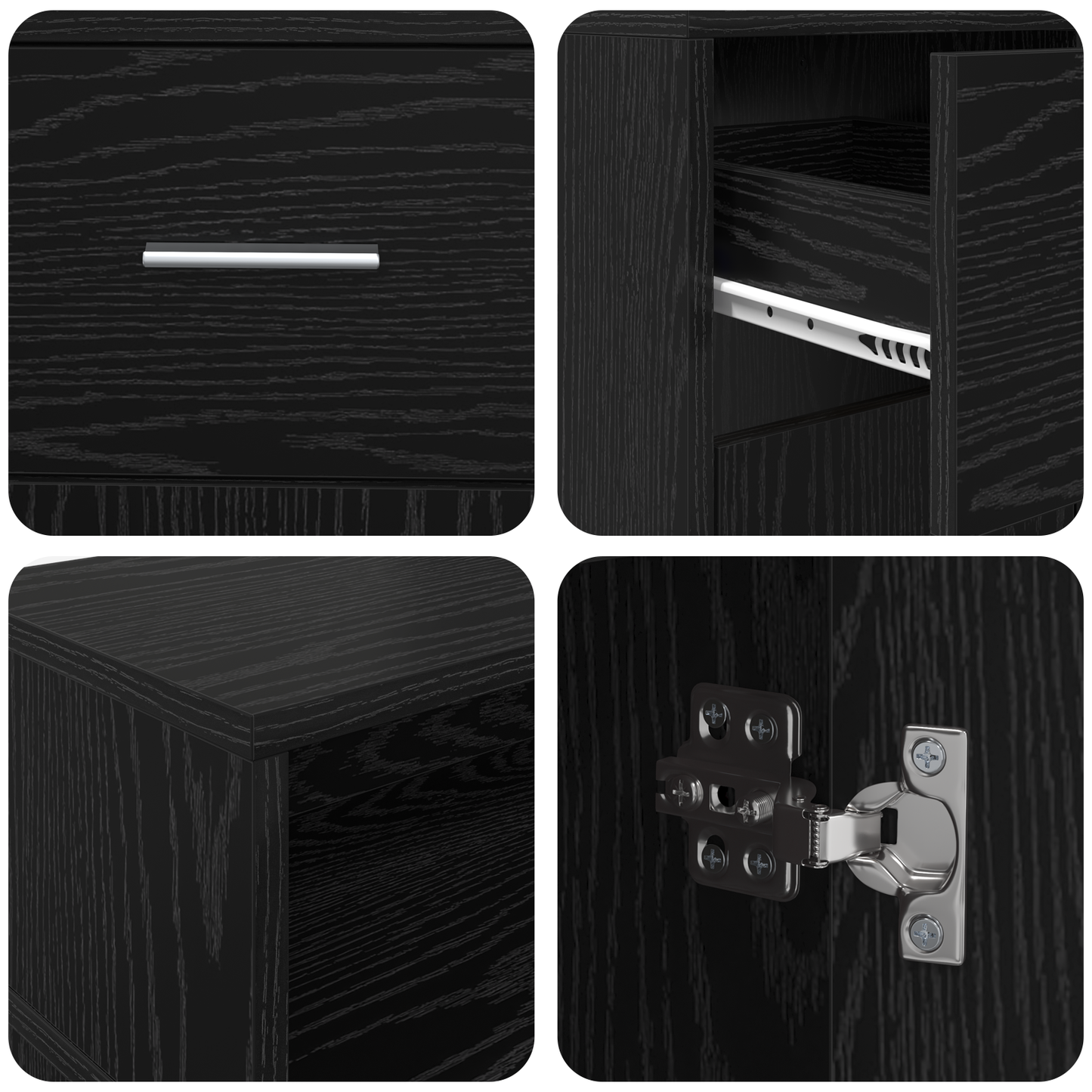 Desk Black Oak 160x55x91 cm Engineered Wood