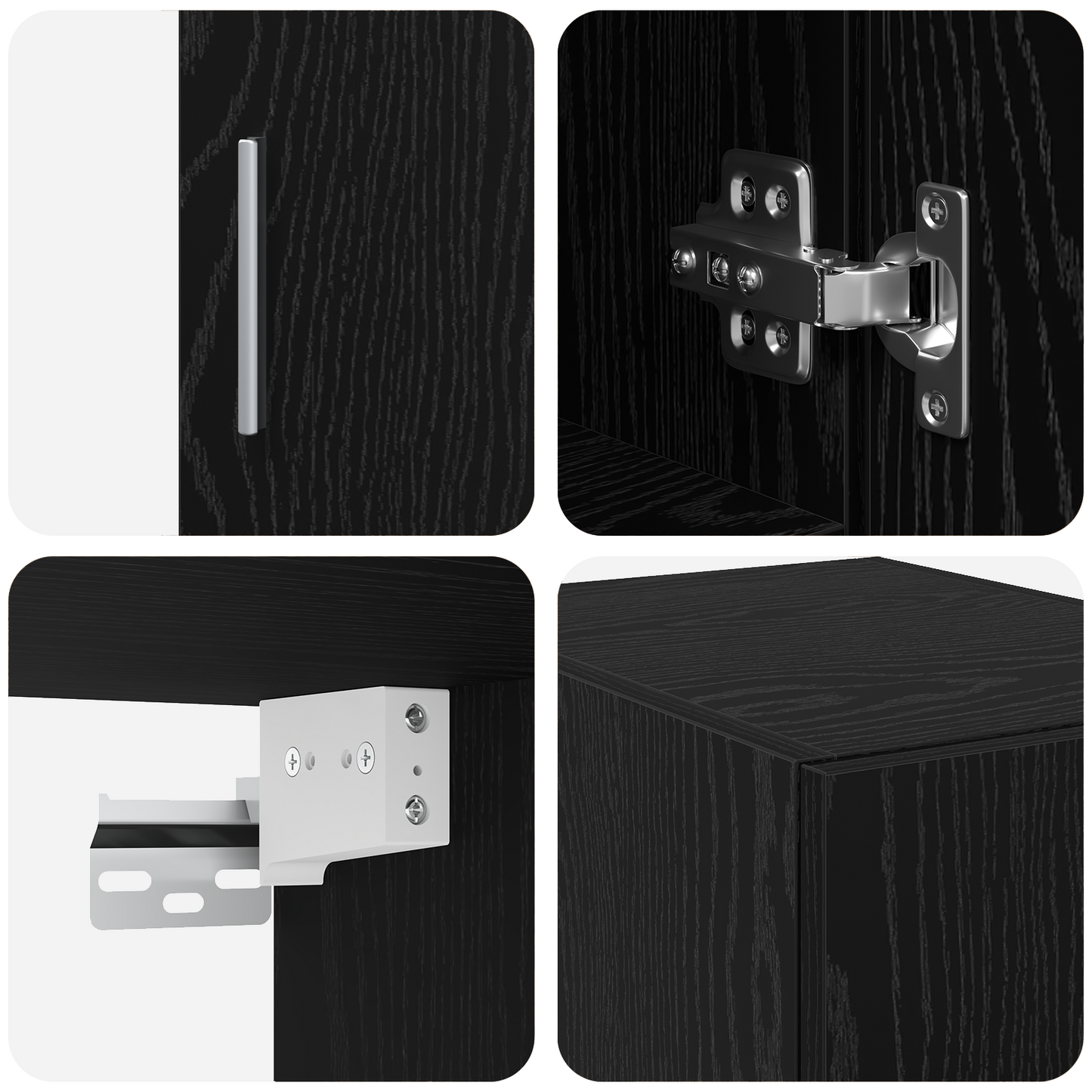 Slim Storage Cabinet Black Oak 30x42.5x225 cm Engineered Wood