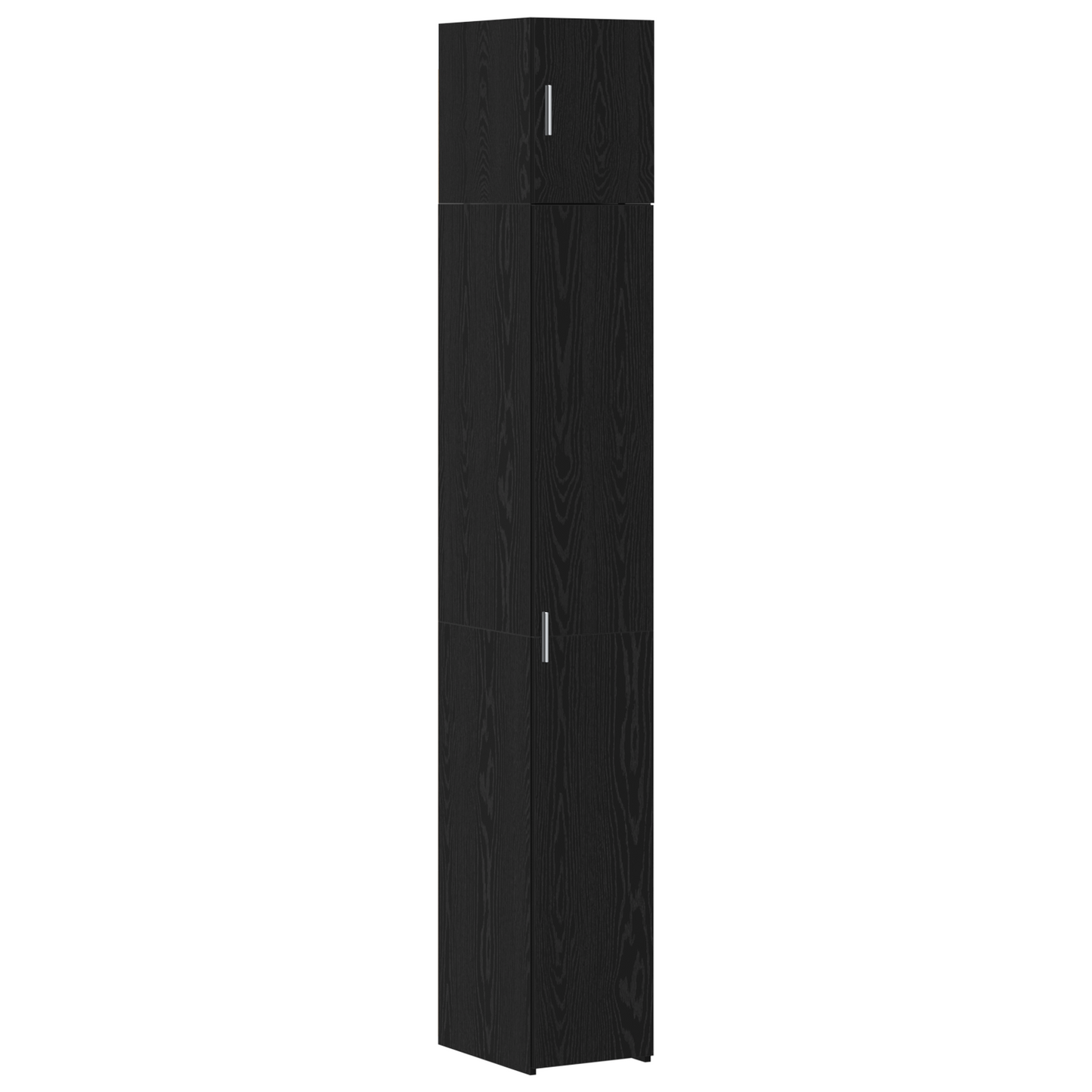 Slim Storage Cabinet Black Oak 30x42.5x225 cm Engineered Wood