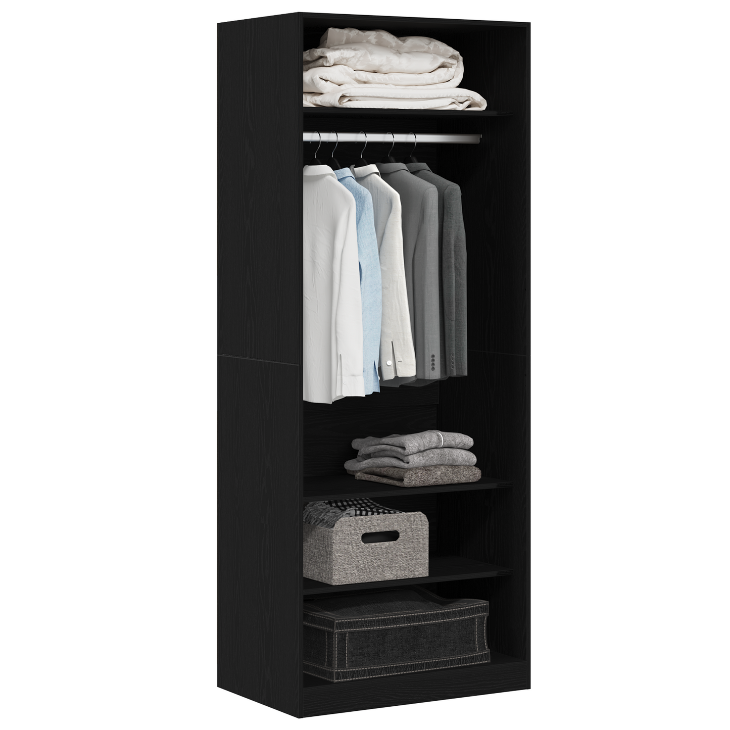 Wardrobe Black Oak Set of 2 Black oak Engineered wood
