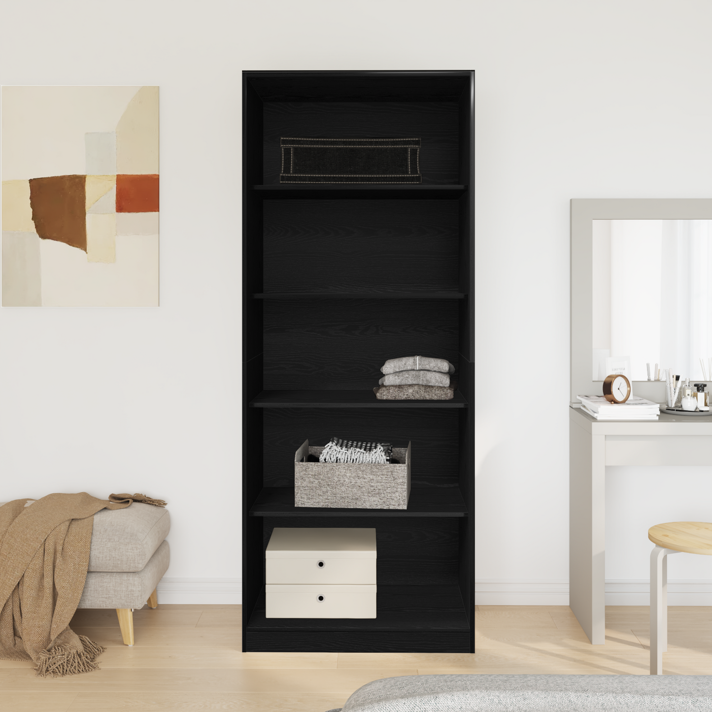 Wardrobe Black Oak Set of 2 Black oak Particle board
