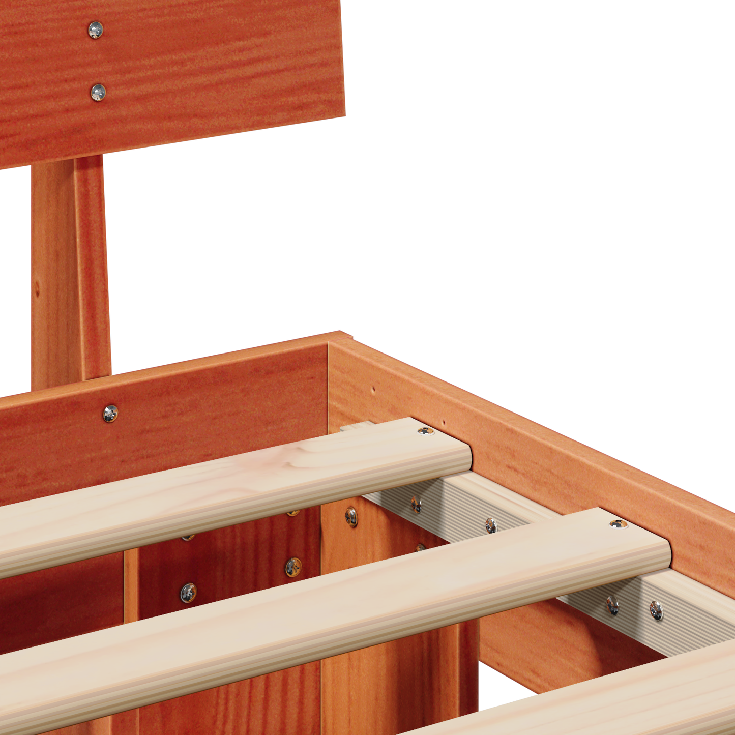 Bed Frame with Drawers Wax Brown 140x190 cm Solid Pine Wood