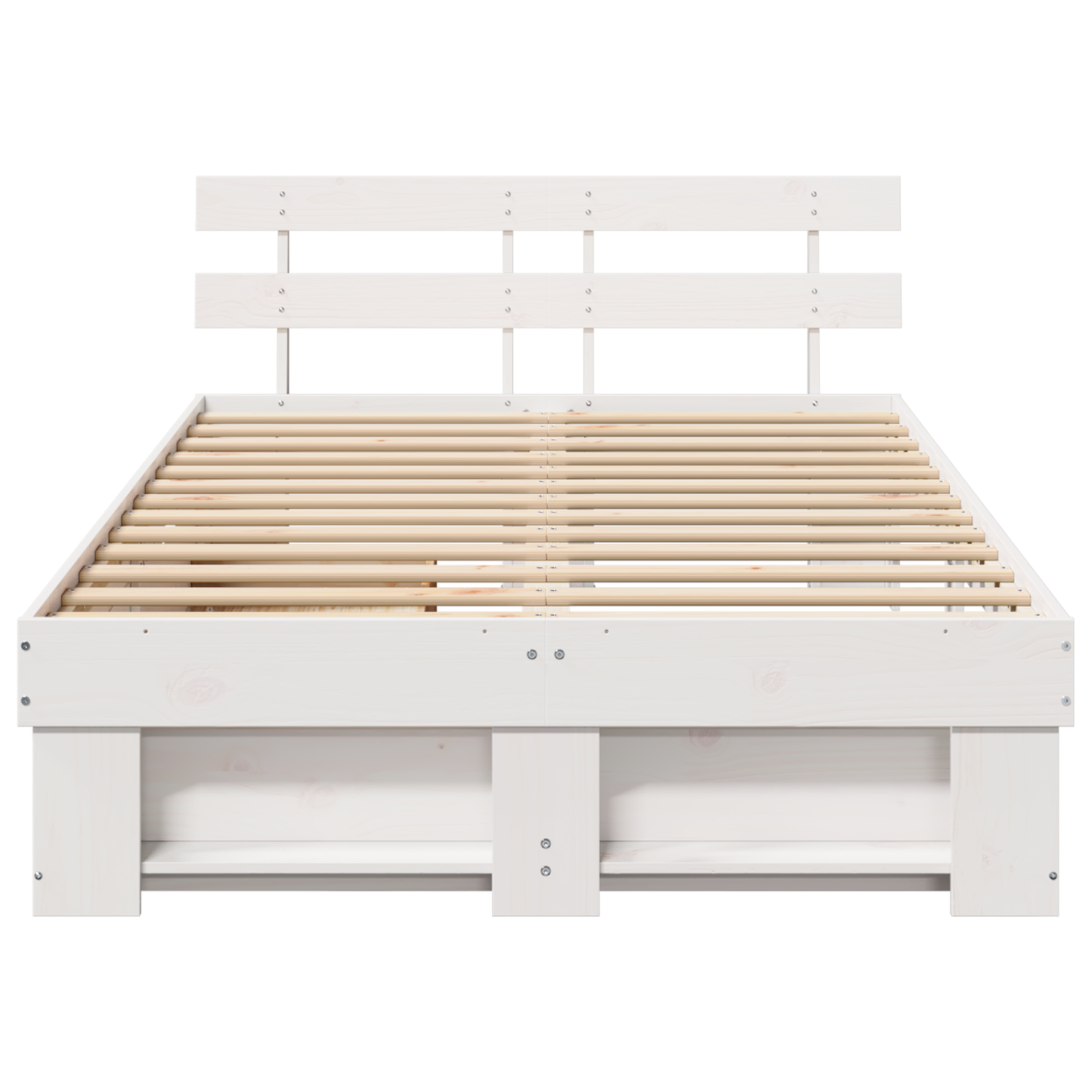Bed Frame with Drawers White 135x190 cm Solid Pine Wood