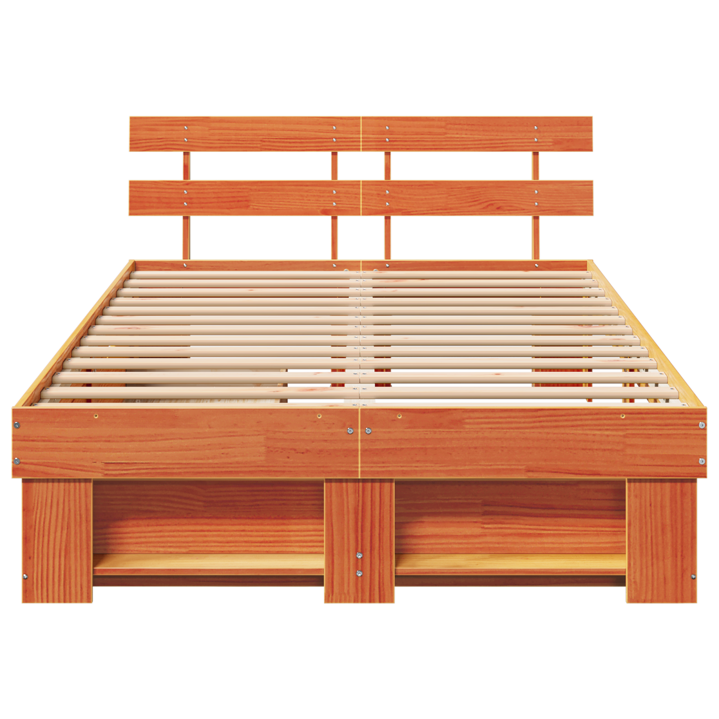 Bed Frame with Drawers Wax Brown 135x190 cm Solid Pine Wood