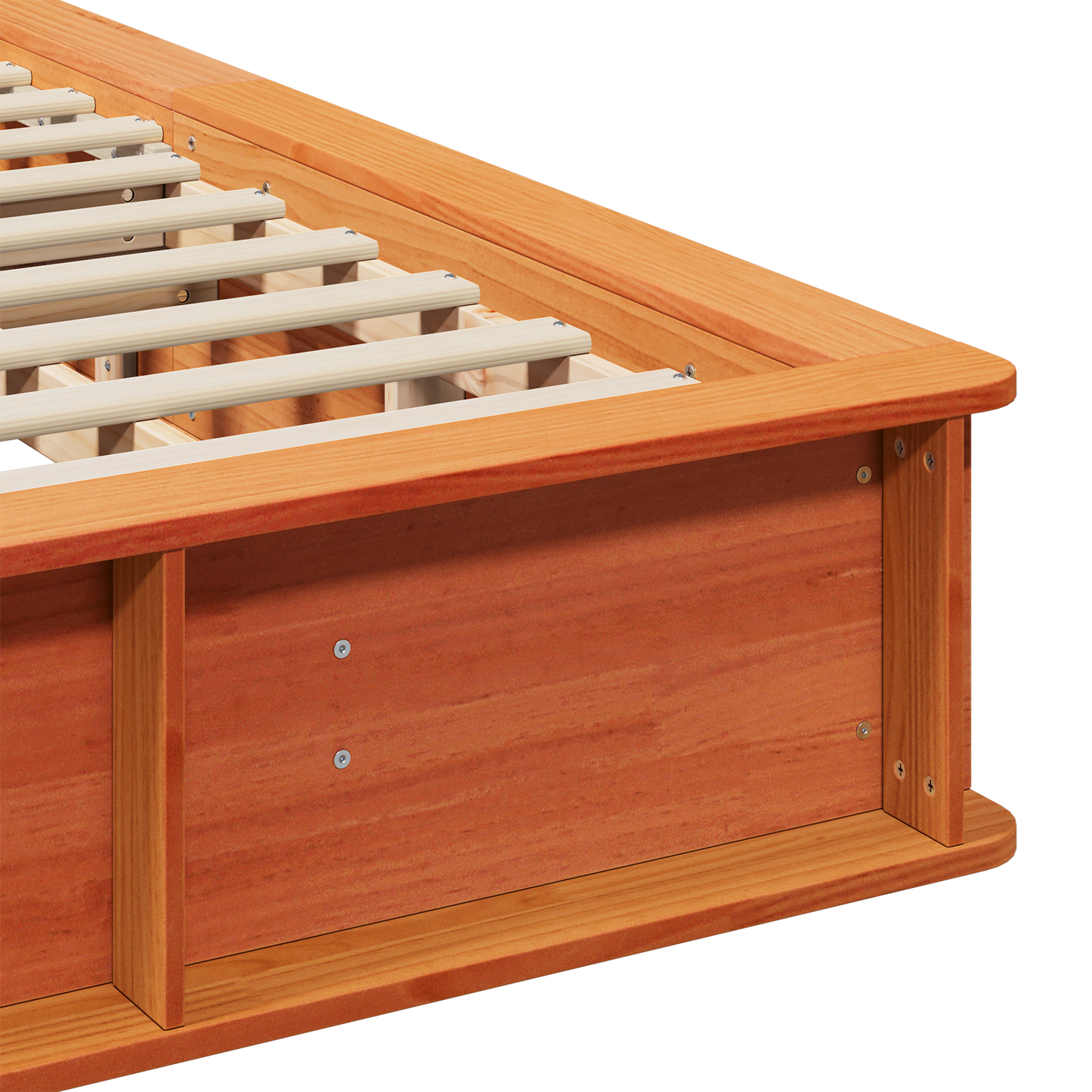 Bed Frame with Lift-up Storage Wax Brown 180x200 cm Solid Wood Pine