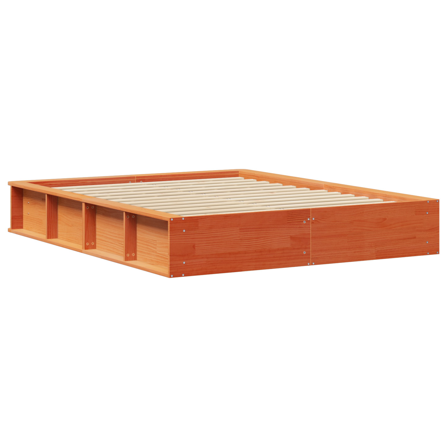 Bed Frame with Lift-up Storage Wax Brown 160x200 cm Solid Wood Pine