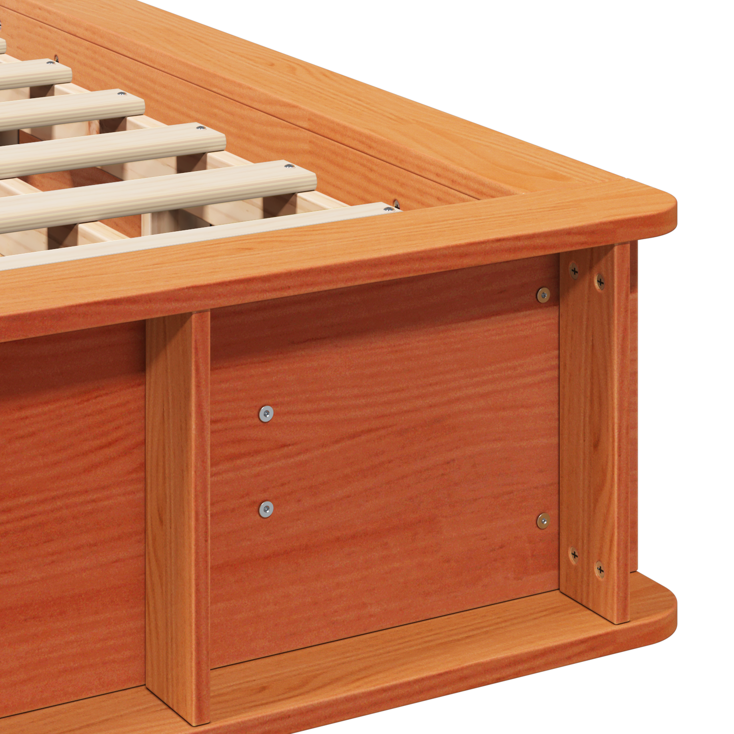 Bed Frame with Lift-up Storage Wax Brown 150x200 cm Solid Wood Pine