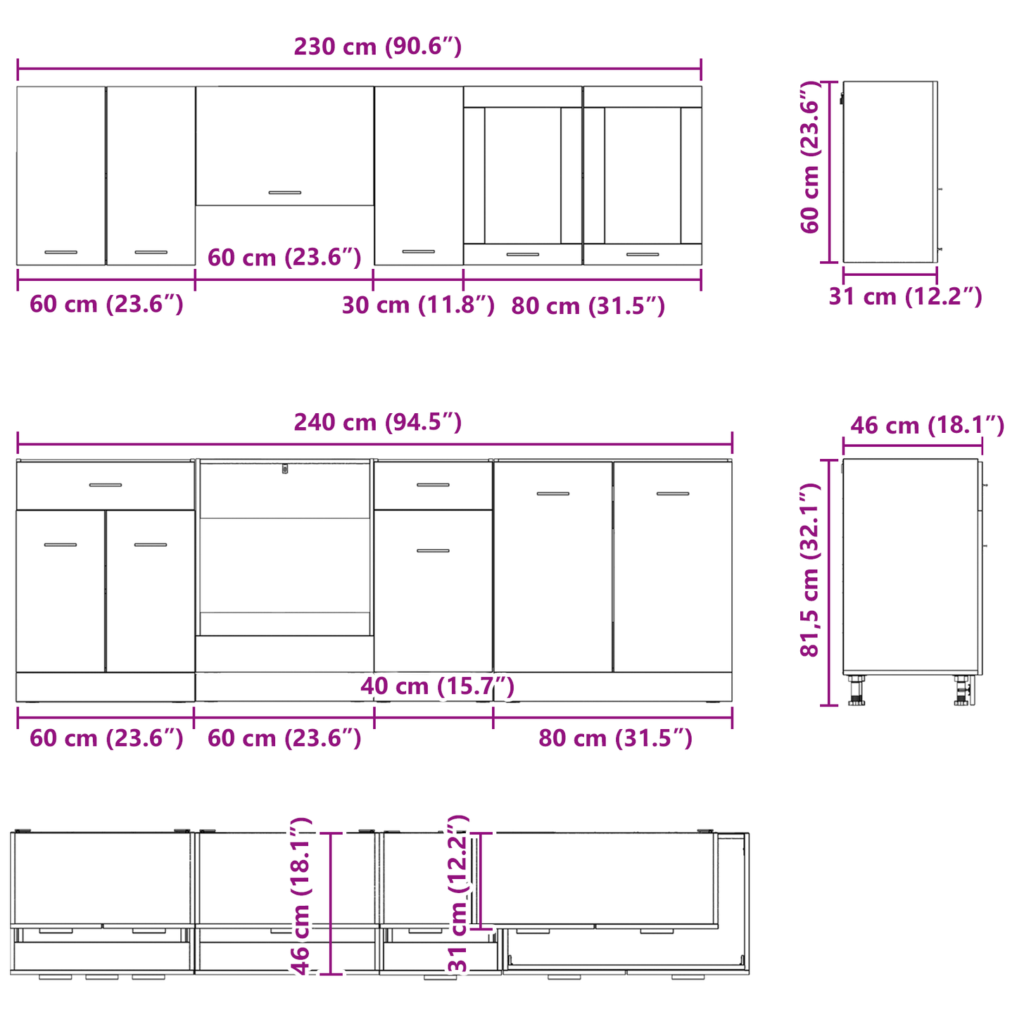 8 Piece Kitchen Cabinet Set Grey Sonoma Engineered Wood