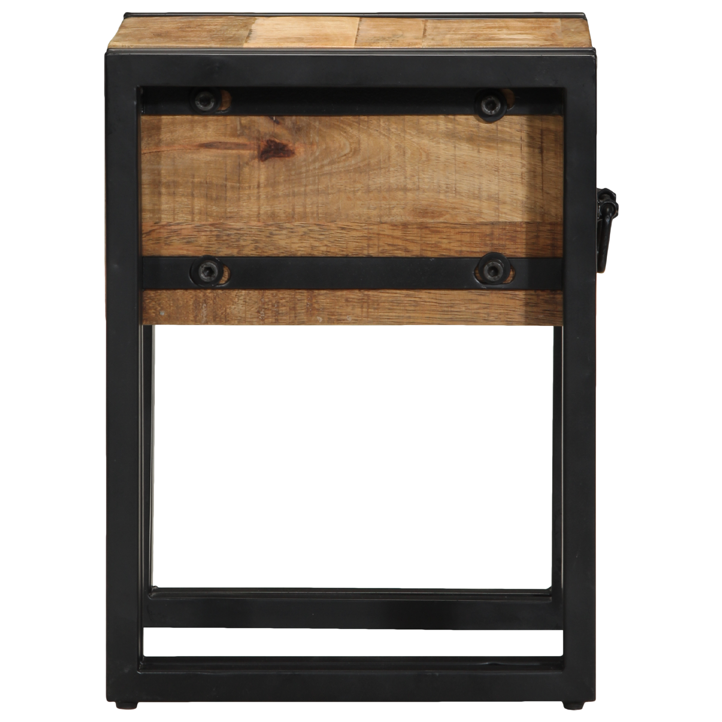 End Table with Drawer Black 30x30x40 cm Solid Mango Wood