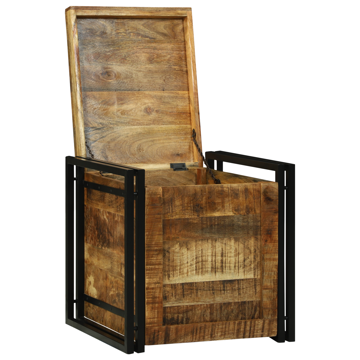 Storage Box 50x50x50 cm Solid Rough Wood Mango