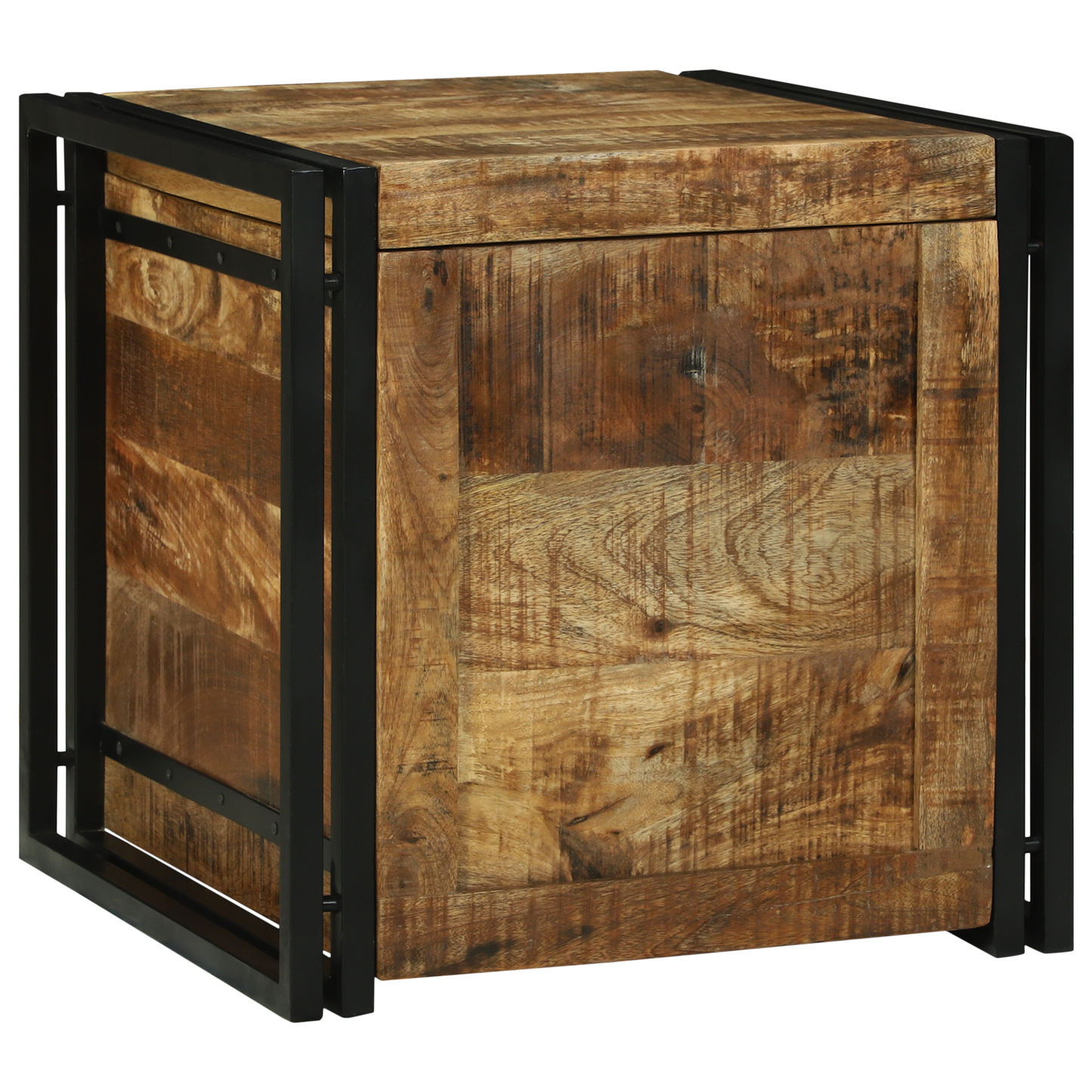 Storage Box 50x50x50 cm Solid Rough Wood Mango