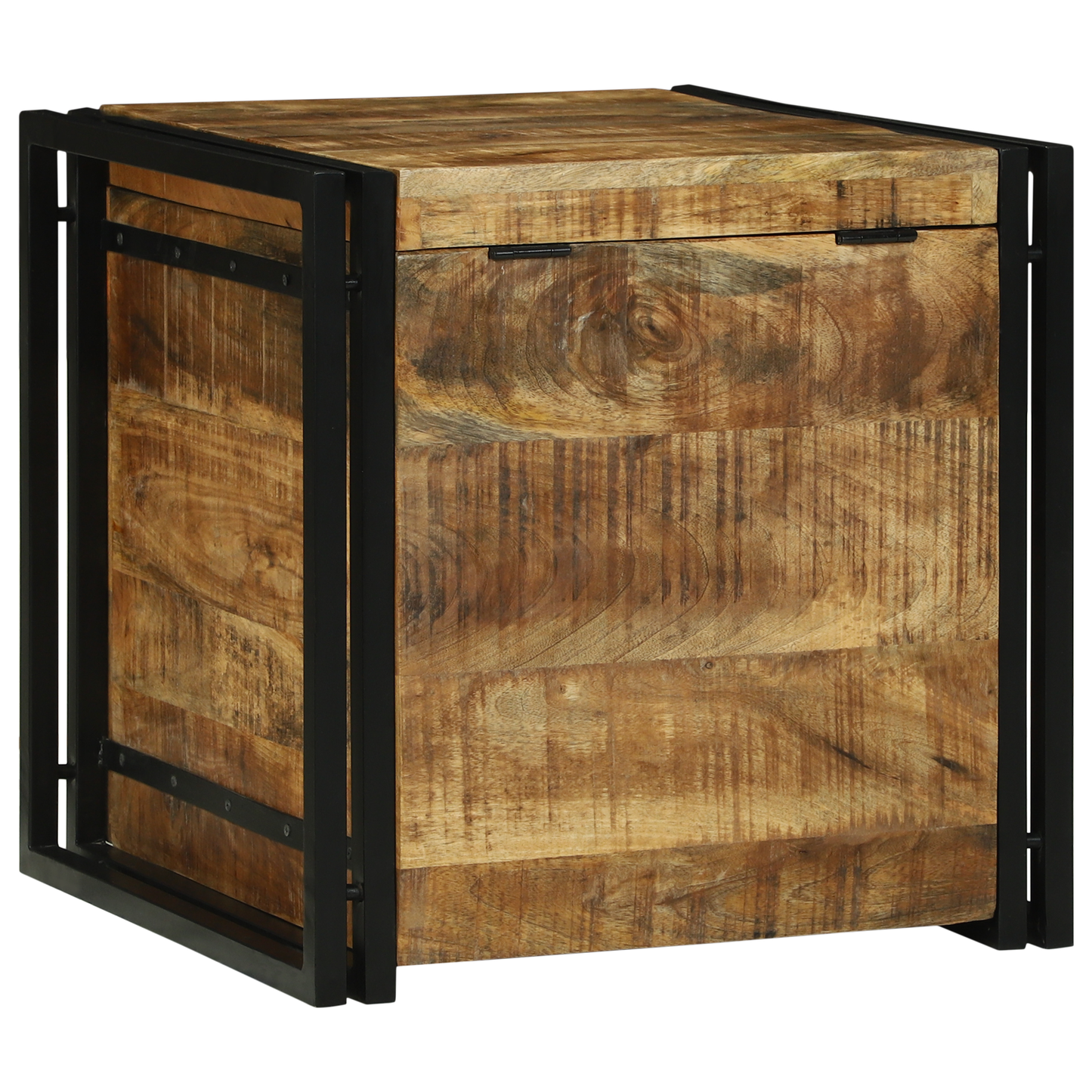 Storage Box 50x50x50 cm Solid Rough Wood Mango