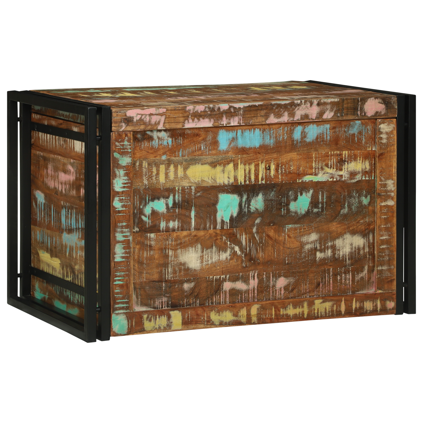 Storage Box Multicolour 80x50x50 cm Solid Wood Reclaimed