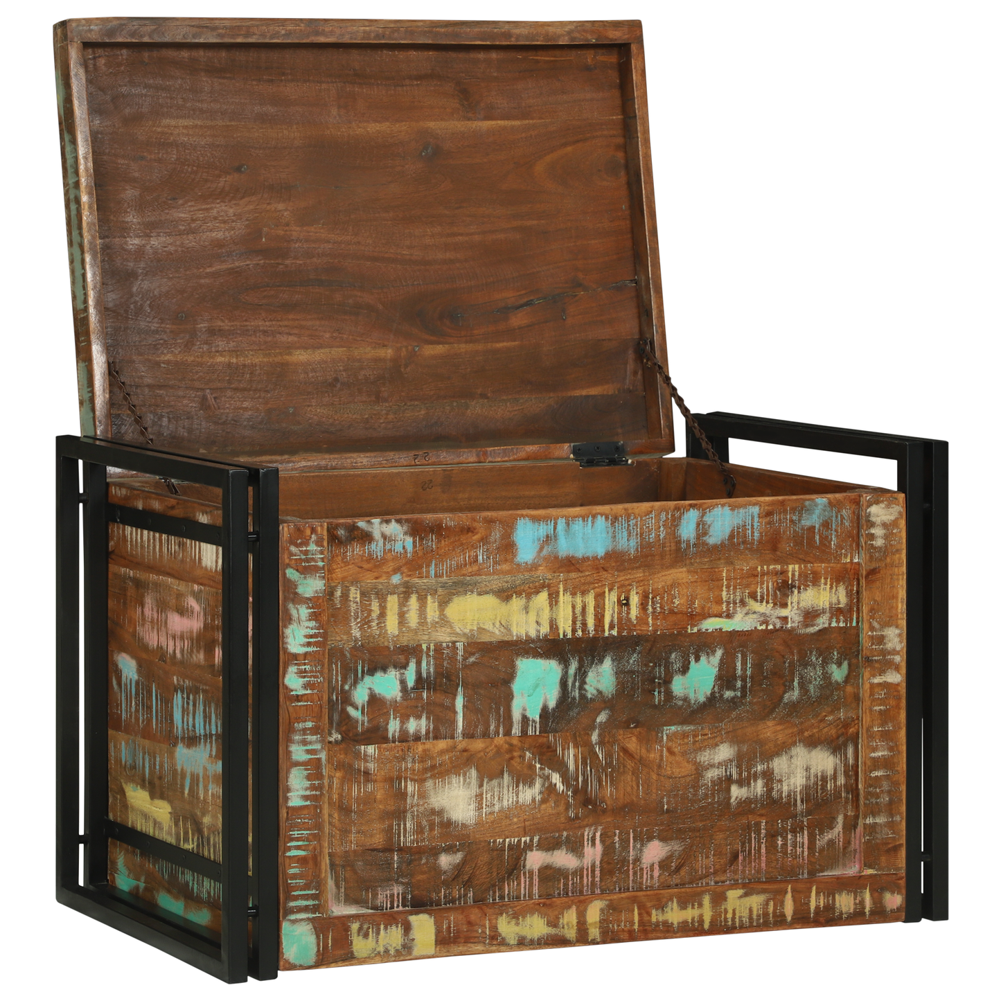 Storage Box Multicolour 80x50x50 cm Solid Wood Reclaimed
