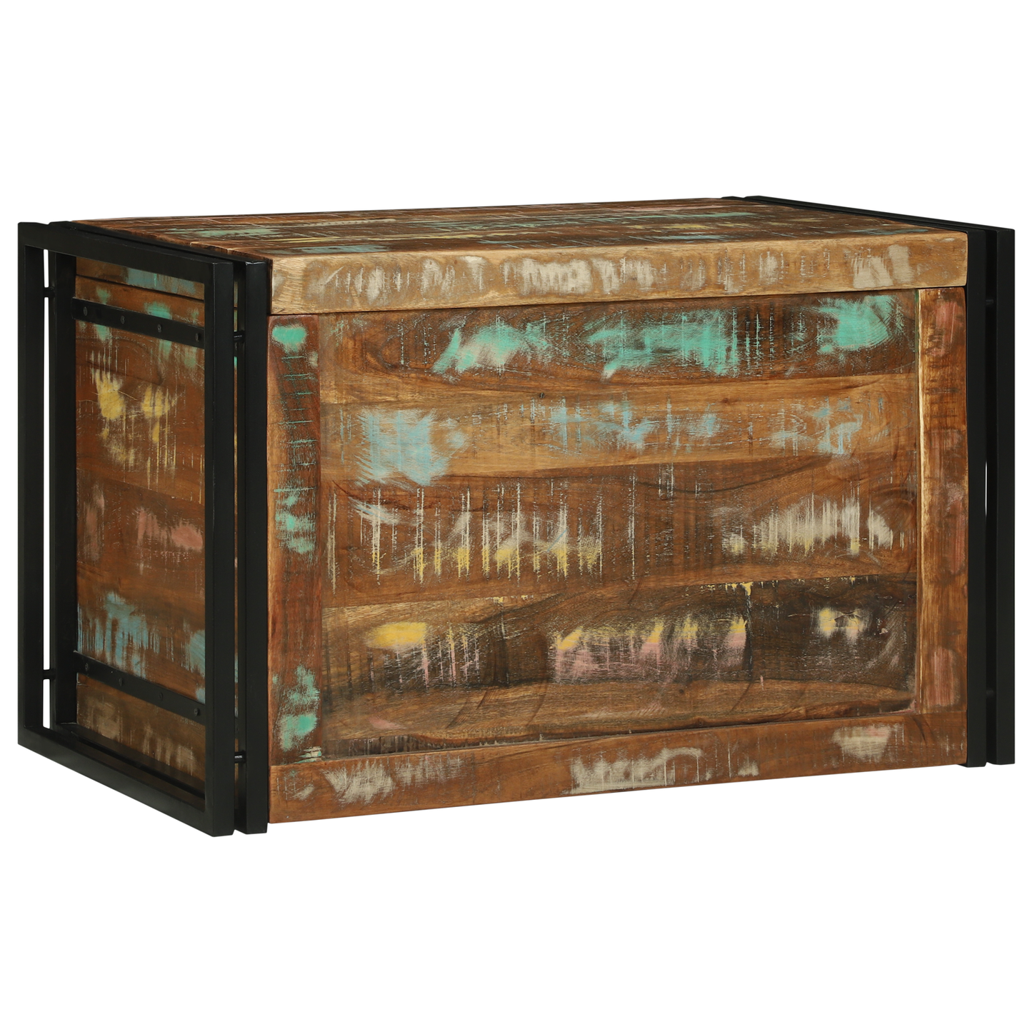 Storage Box Multicolour 80x50x50 cm Solid Wood Reclaimed
