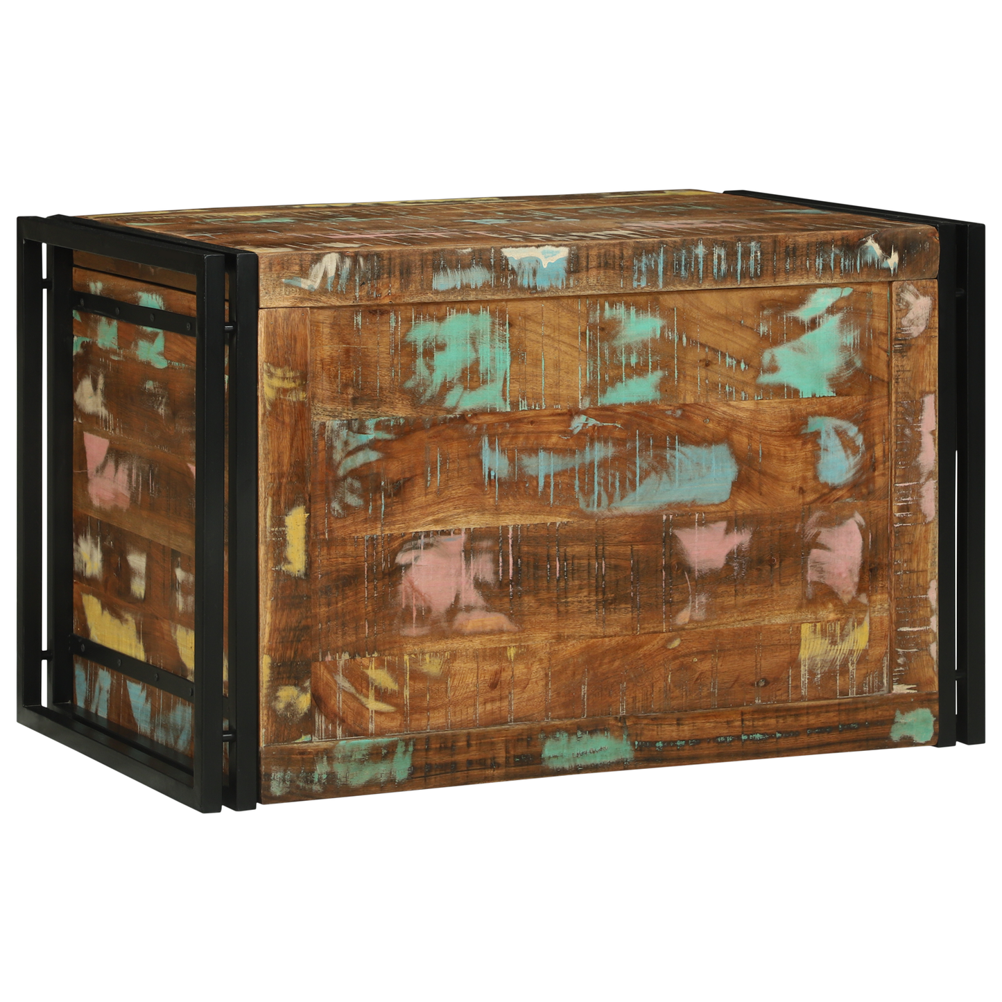 Storage Box Multicolour 80x50x50 cm Solid Wood Reclaimed