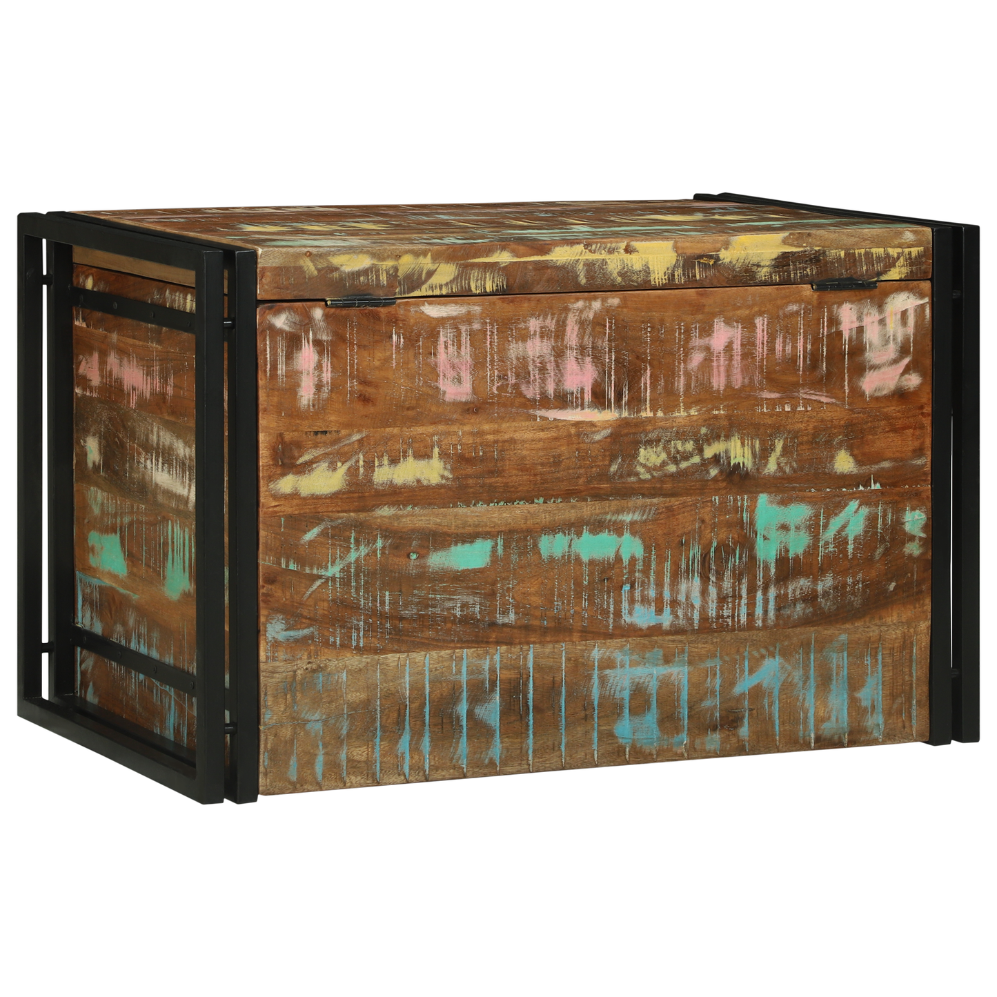 Storage Box Multicolour 80x50x50 cm Solid Wood Reclaimed