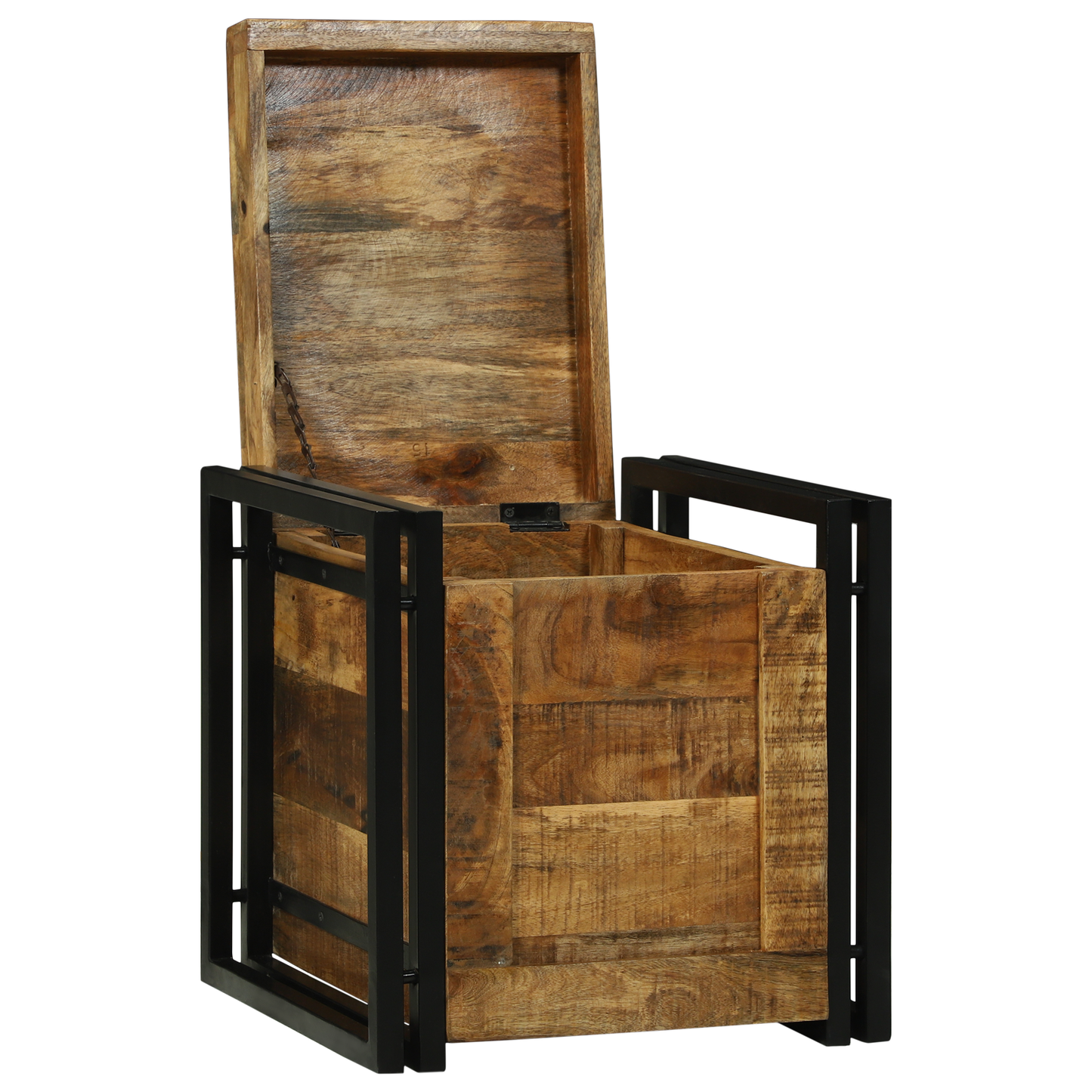 Storage Box 40x40x40 cm Solid Rough Wood Mango
